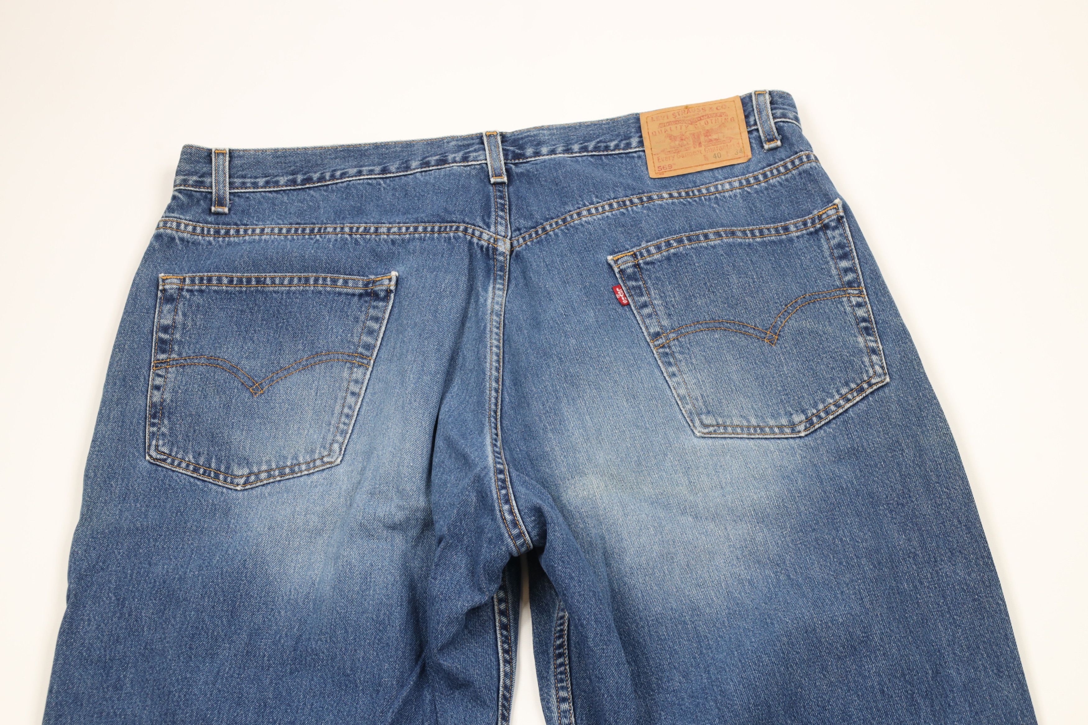 Levi's × Vintage Vintage Y2K 2002 Levis 569 Straight Wide Leg Denim Jeans Size US 40 / EU 56 - 12 Thumbnail