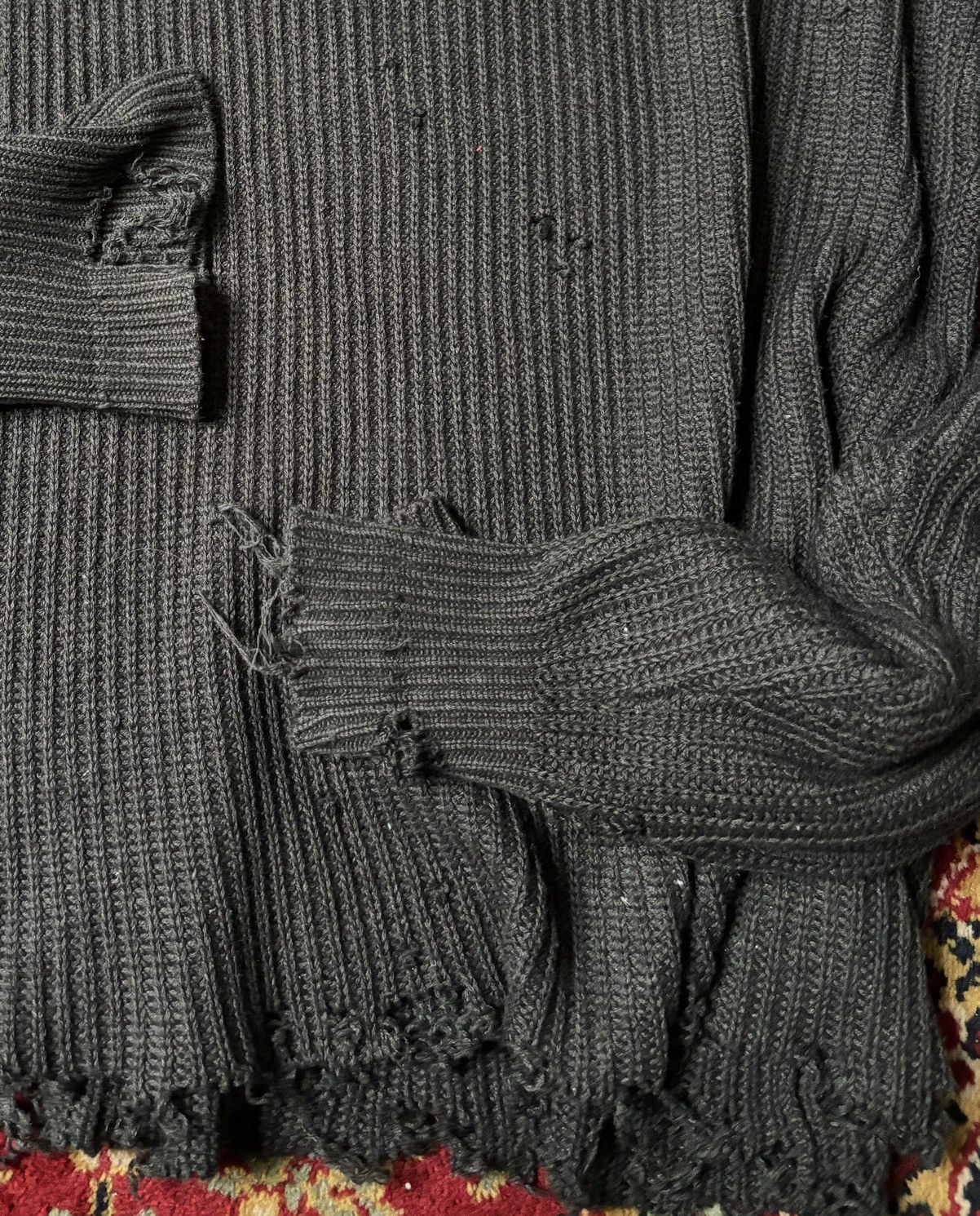 Vintage TRASHED CROPPED SWEATER Size US L / EU 52-54 / 3 - 4 Thumbnail