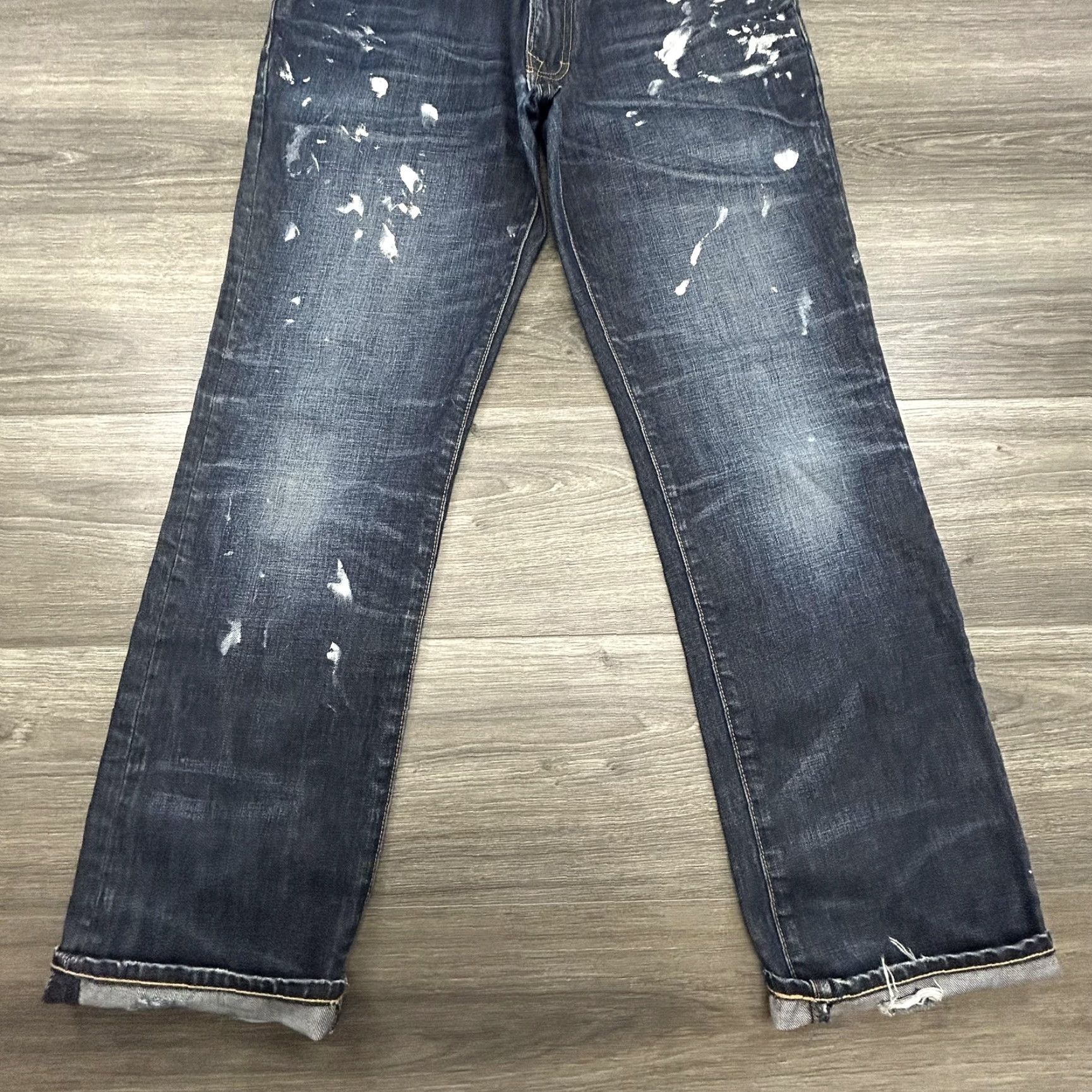 Denime VINTAGE Martin + Osa Jeans Slim 36x31 Dark Wash Denim Distressed Paint Splatter Retro Mens Size US 36 / EU 52 - 5 Thumbnail