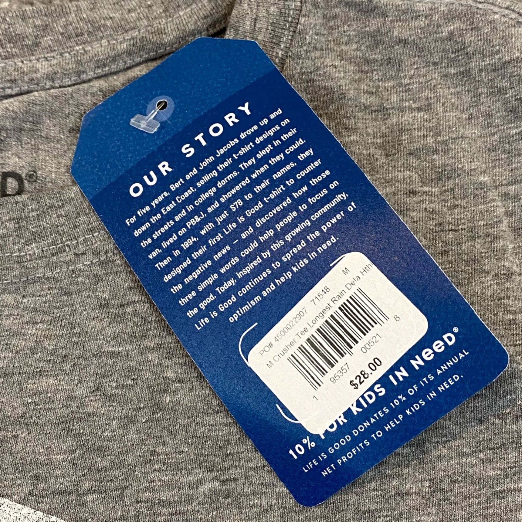 Life is Good VINTAGE: No — Life is Good Baseball Shirt Mens Medium Gray 2020 Rain Delay Crusher Graphic NEW Size US M / EU 48-50 / 2 - 3 Thumbnail