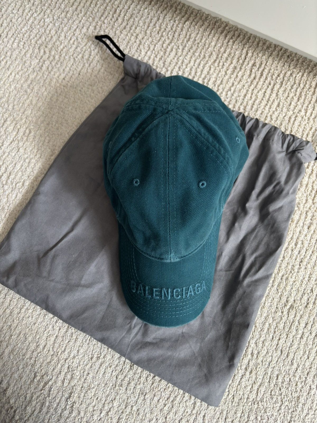 Balenciaga Balenciaga logo petrol blue distressed baseball cap Size ONE SIZE - 3 Thumbnail