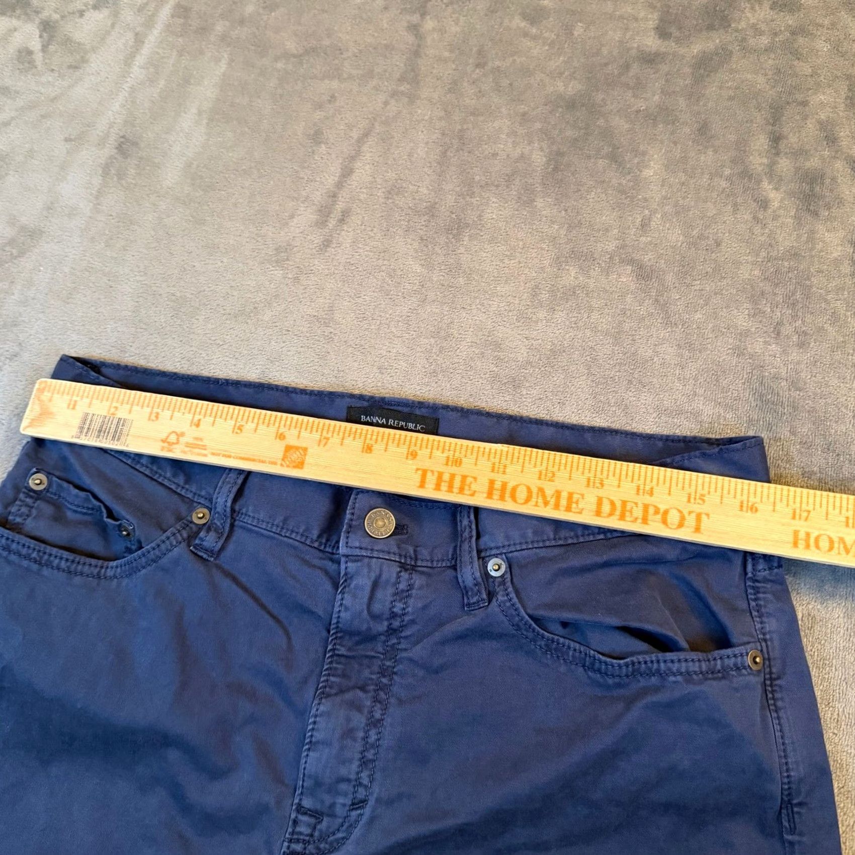Banana Republic Banana Republic Slim Fit Pants Mens 33x34 Navy Blue Stretch Cotton 5 Pocket Size US 33 - 6 Thumbnail