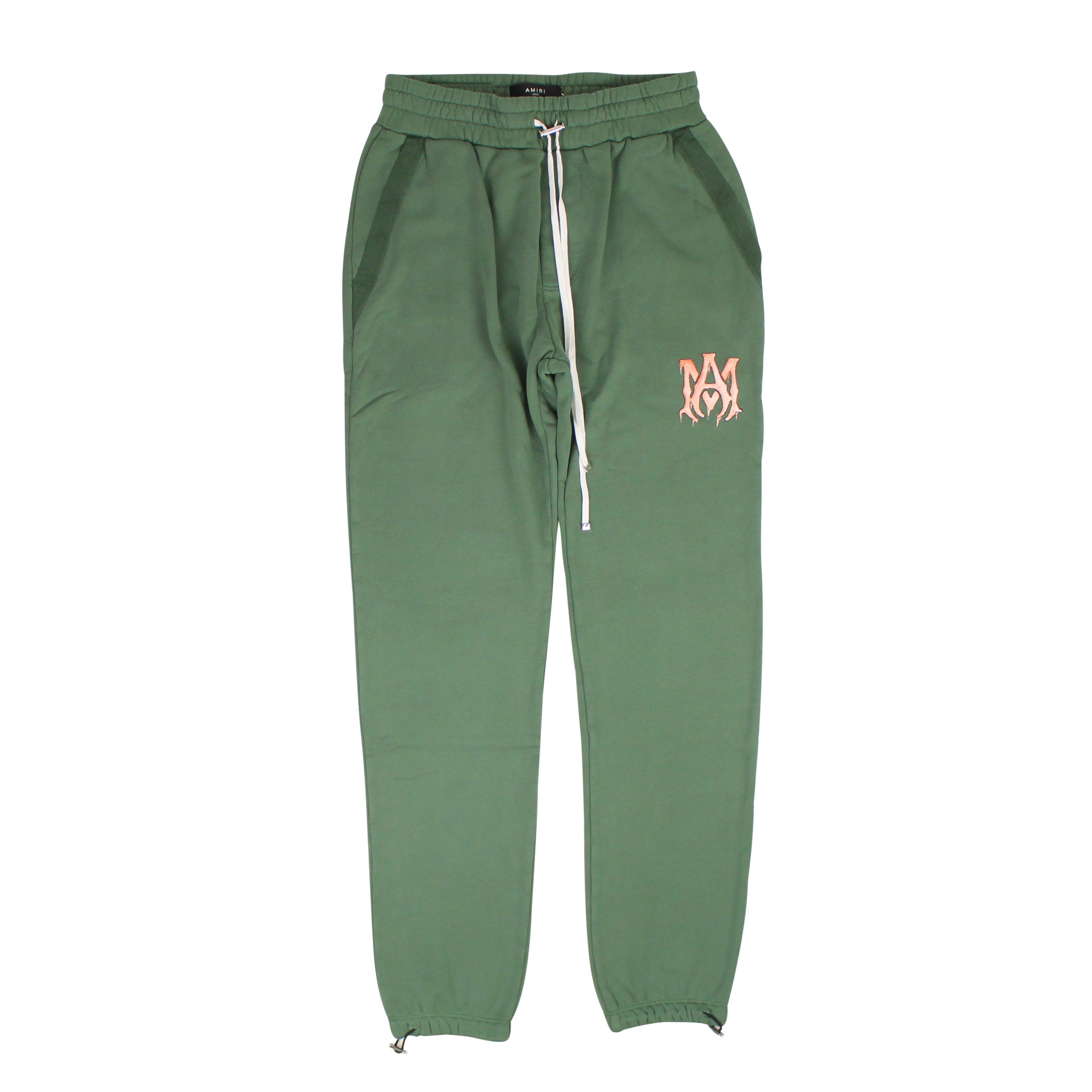 image of Amiri Watercolor Ma Sweatpant Green&peach Jogger Sweatpants Size Xl, Men's