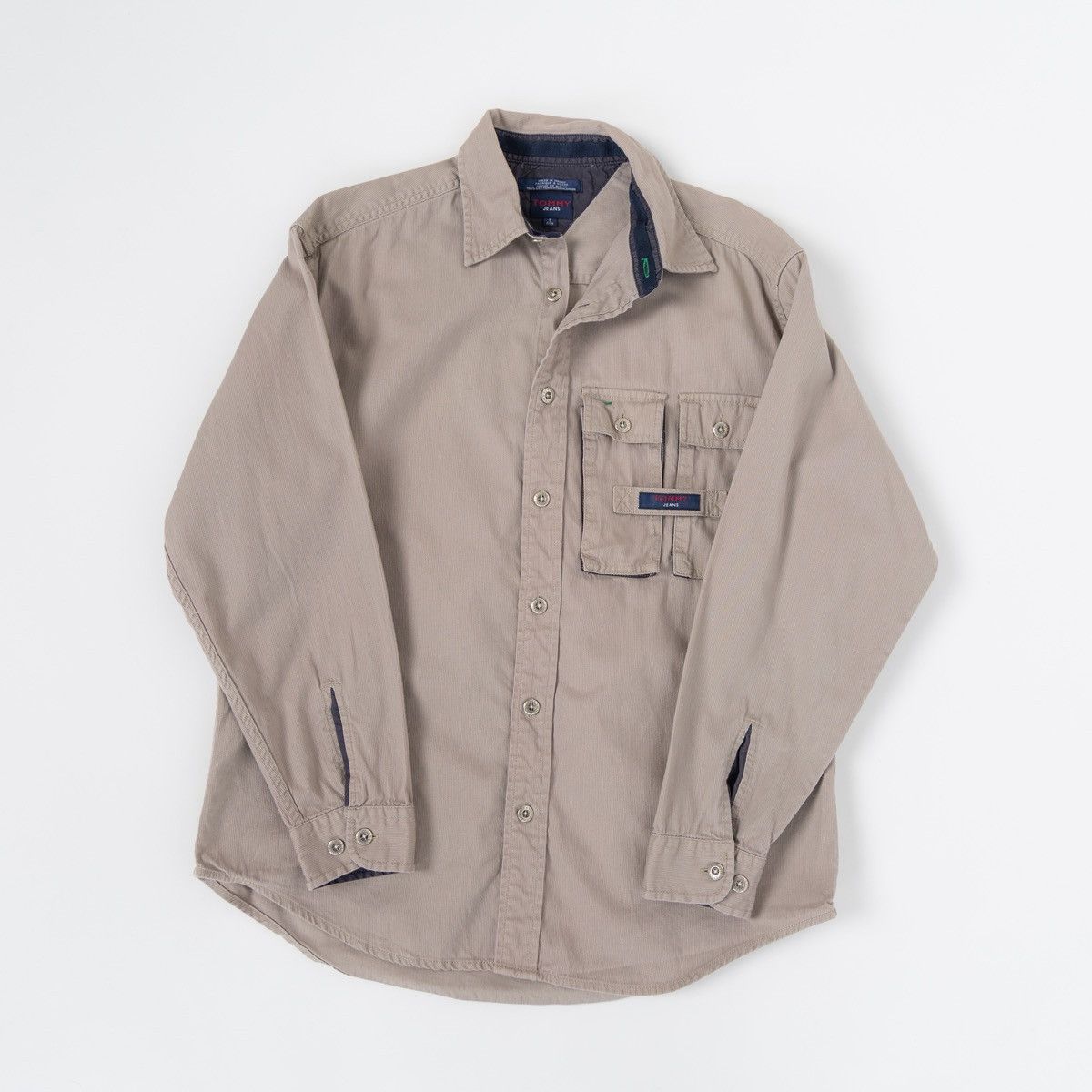 Tommy Hilfiger Tommy Hilfiger Jeans Vintage Corduroy Shirt Beige Button Up Size US S / EU 44-46 / 1 - 3 Thumbnail