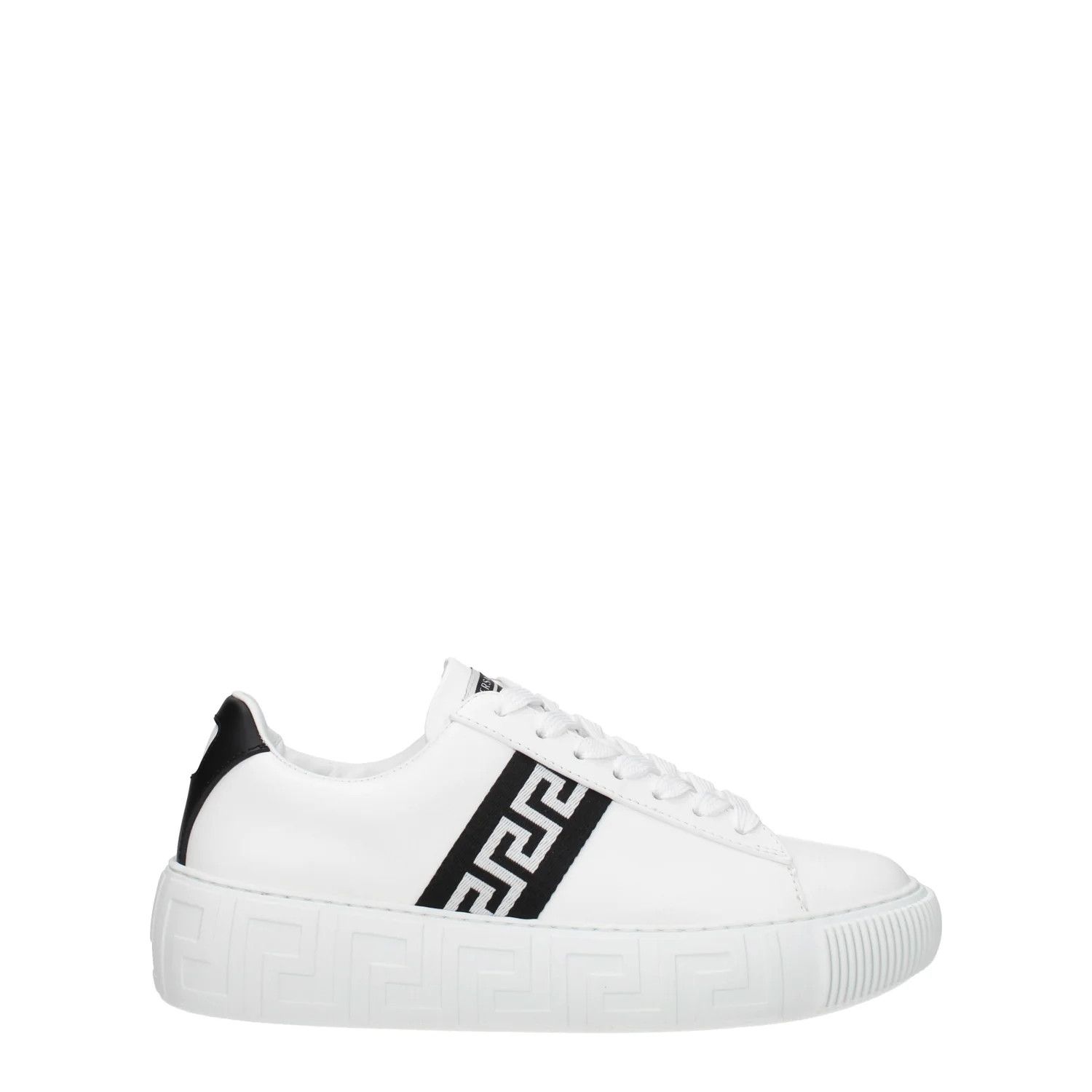 ob1o1e0125 Leather Low-Top Sneakers in White Black