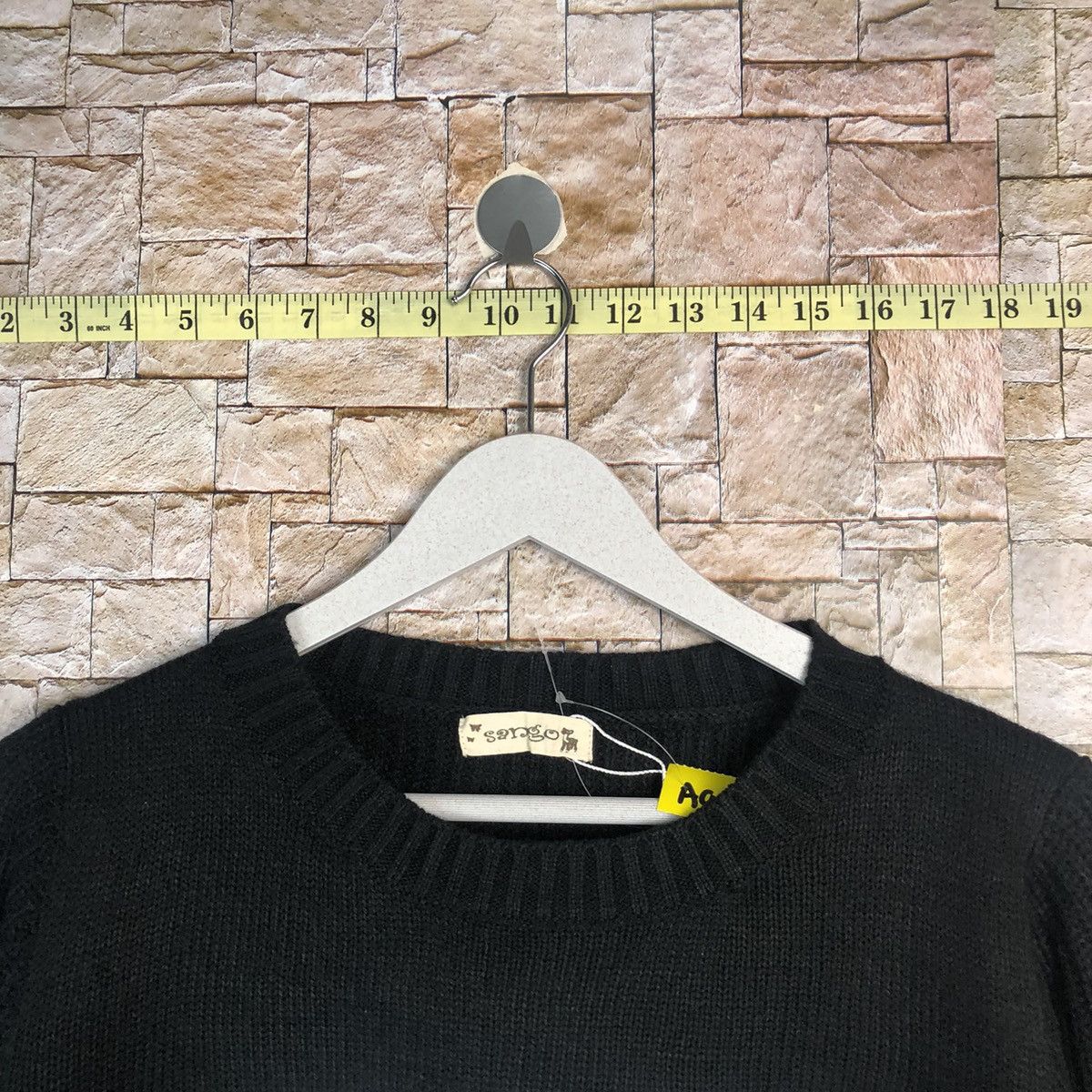 Homespun Knitwear × Japanese Brand Sango love Black white Knitwear sweatshirt #A911 Size M / US 6-8 / IT 42-44 - 4 Thumbnail