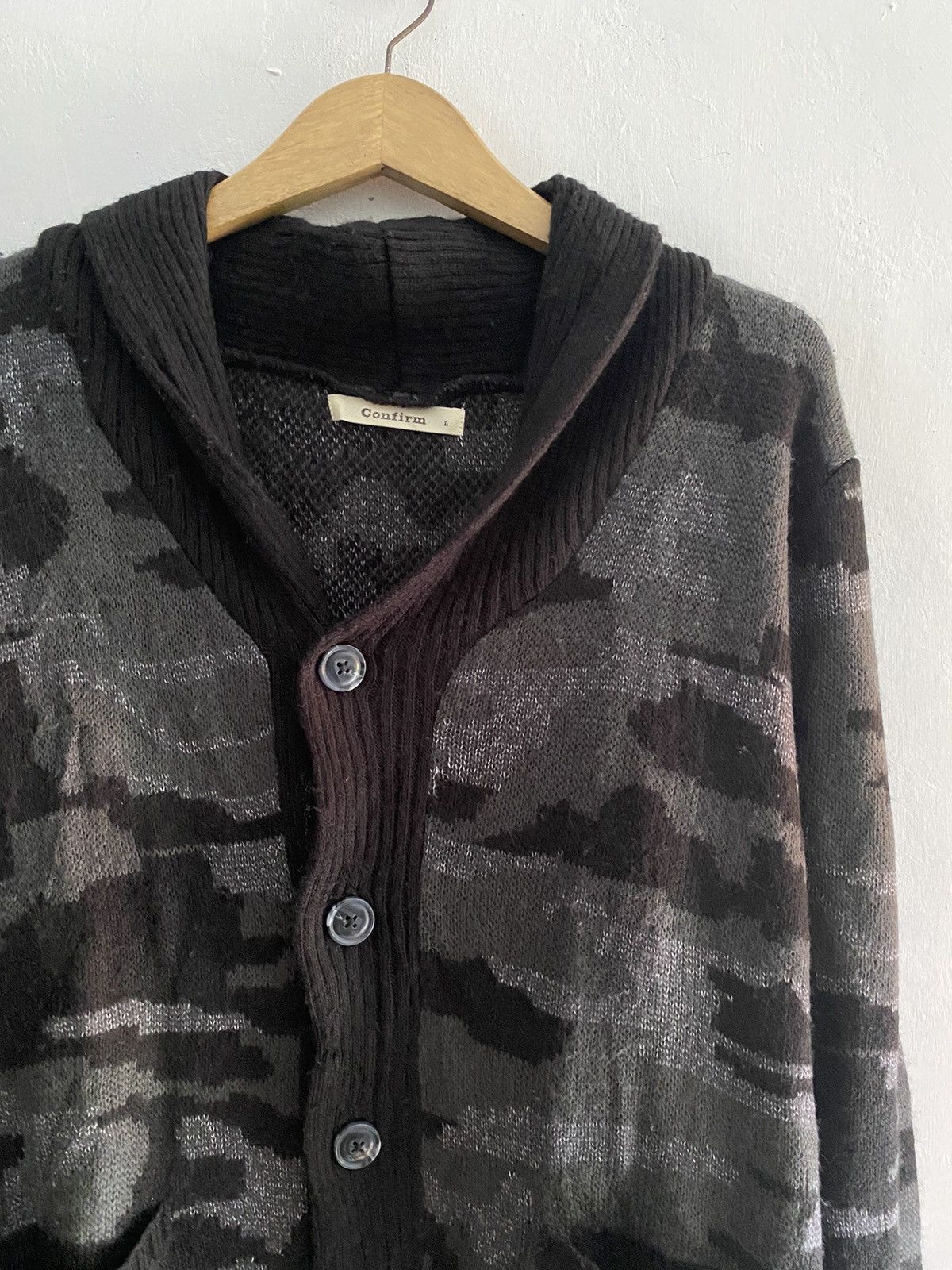 If Six Was Nine × Japanese Brand × Le Grande Bleu (L.G.B.) Japanese confirm camo wool cardigan Size US L / EU 52-54 / 3 - 5 Thumbnail
