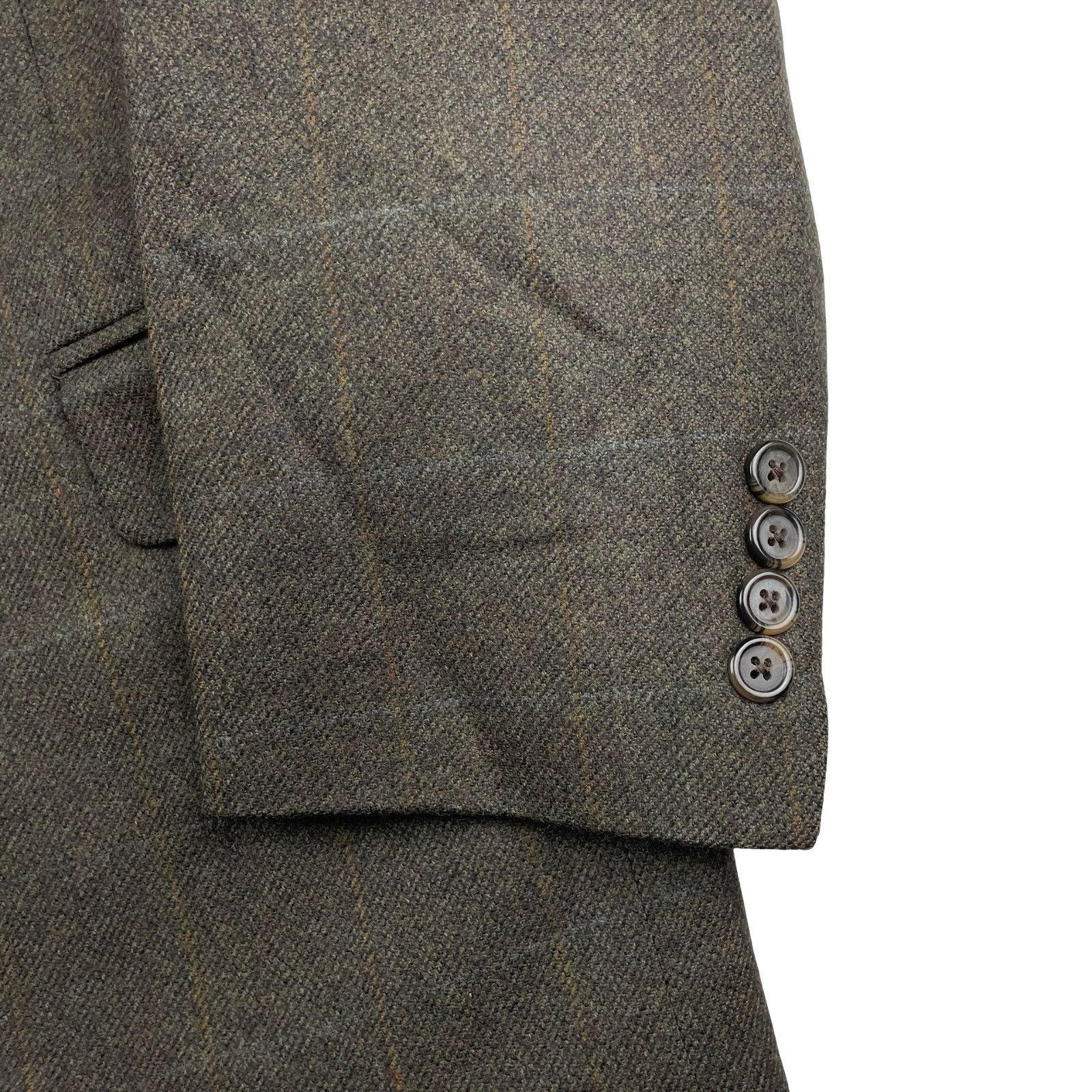 Stafford Stafford Men's Wool/Cashmere 3-Button Blazer Brown/Green/Blu Size 44R - 4 Thumbnail