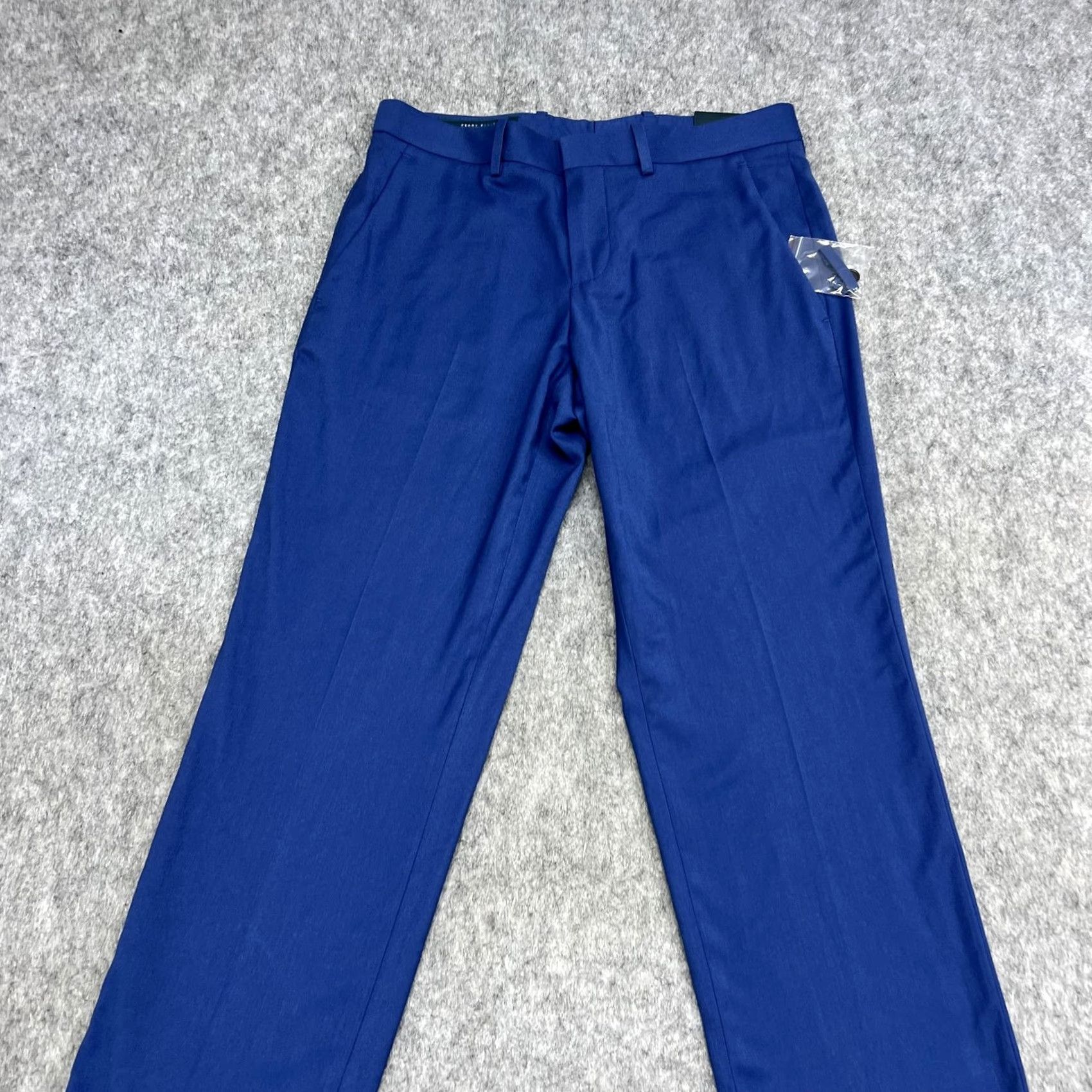 Perry Ellis Perry Ellis Dress Pants Mens 30x30 Blue Stretch Flat Front Straight Leg Workwear Office Trousers Size US 30 / EU 46 - 7 Thumbnail