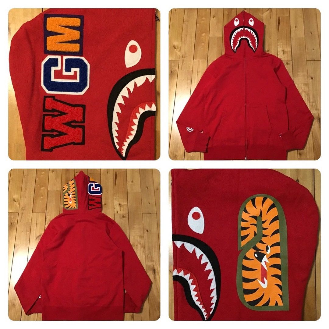 Bape BAPE WGM Shark full zip hoodie Red a bathing ape Size US L / EU 52-54 / 3 - 1 Thumbnail