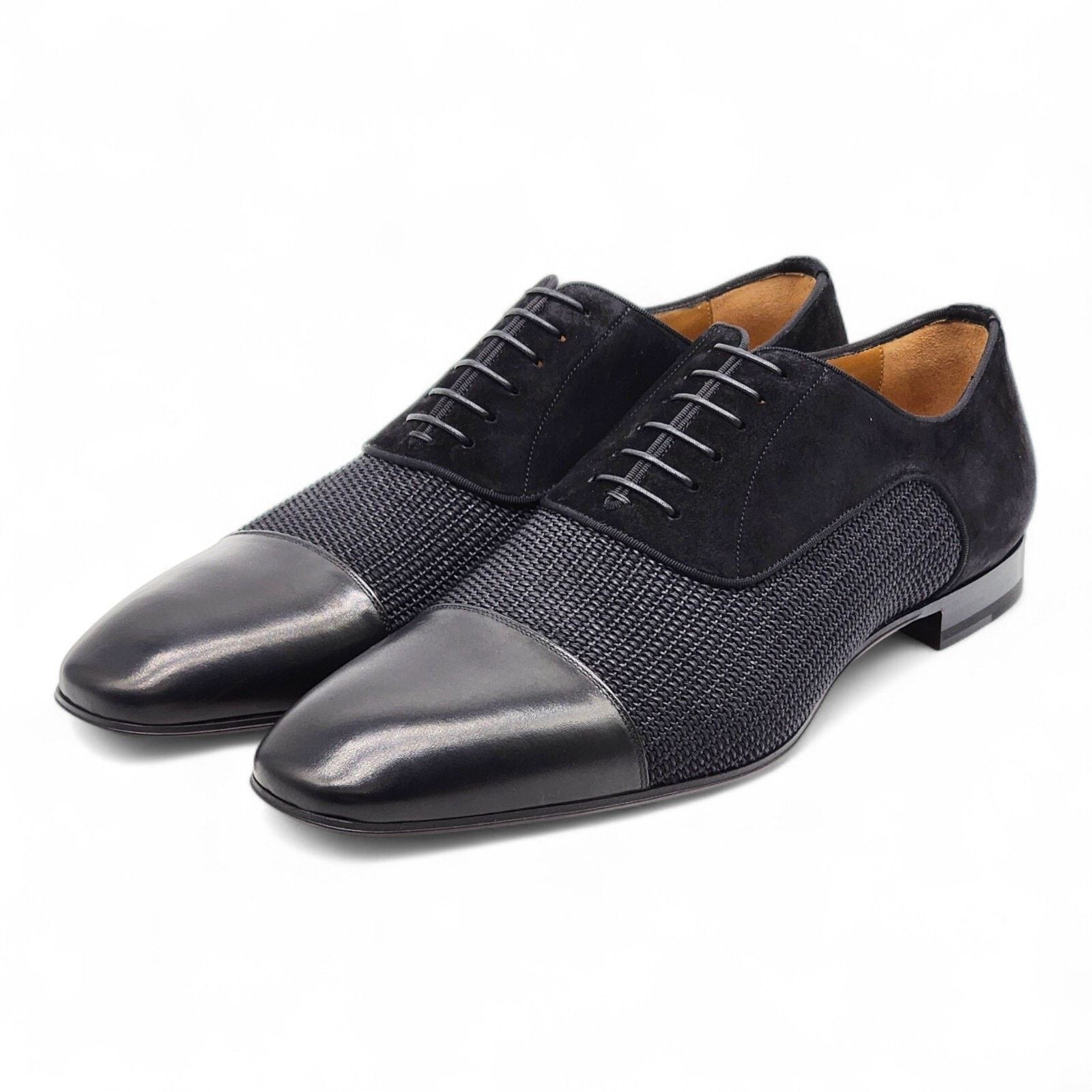 Christian Louboutin Greggo Leather And Suede Oxford Shoes Black Eu 46.5 Us 13.5, Men's (Size 12.5)
