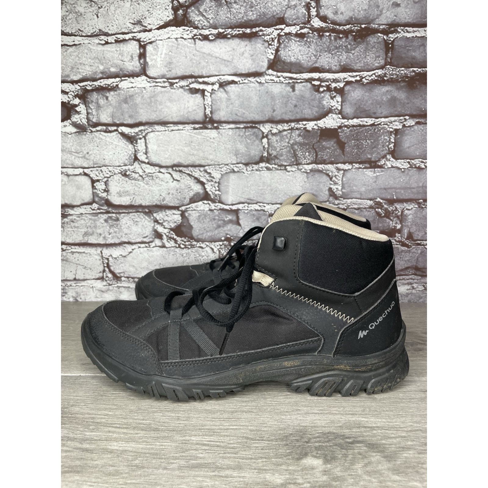 Other Quechua NH100 Black Mesh Lace Up Synthetic Mid Hiking Boots Size US 11.5 / EU 44-45 - 22 Thumbnail