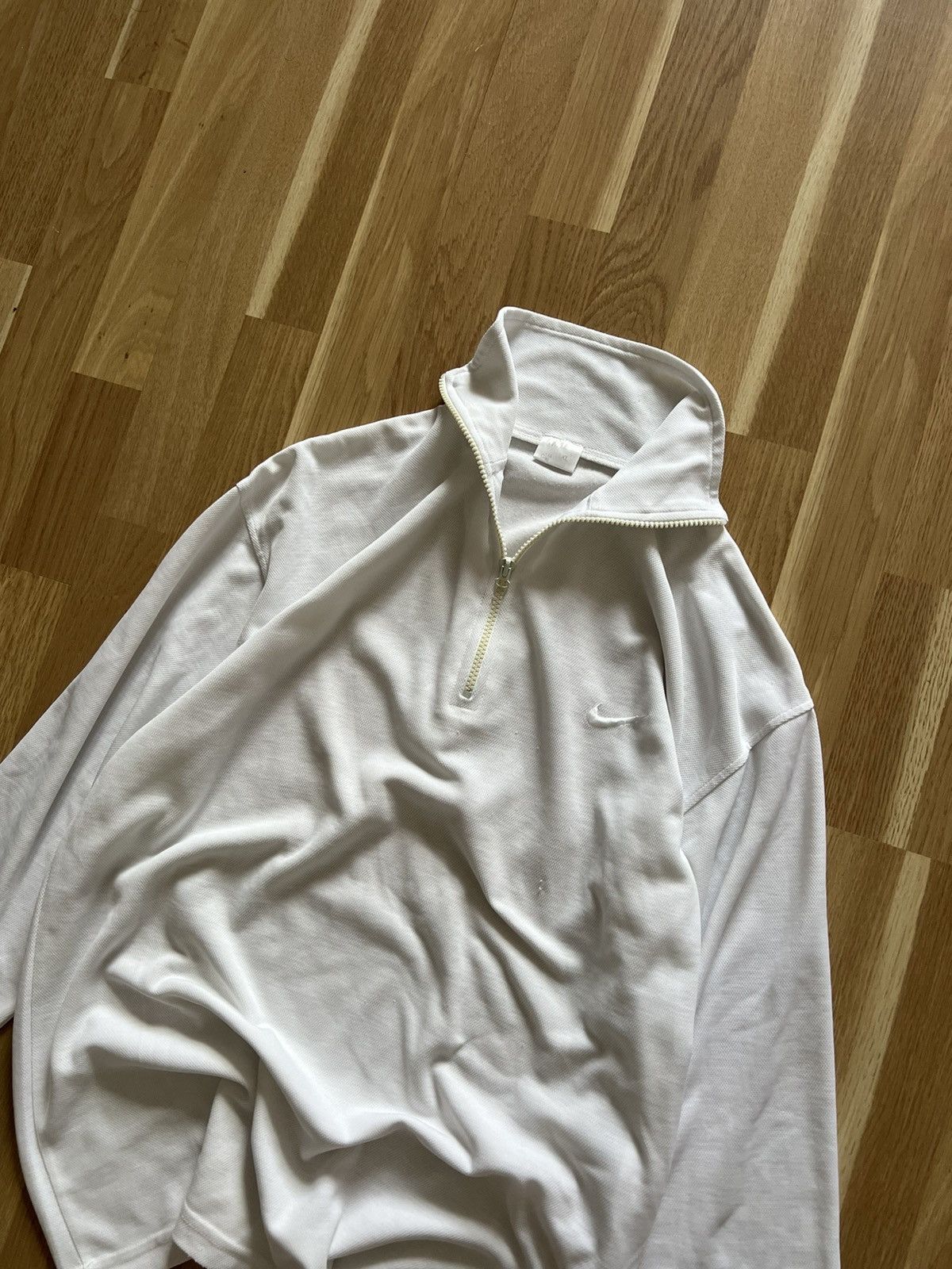 Nike × Vintage Nike vintage drill zip sweatshirt 1/3 zip white 00s Size US L / EU 52-54 / 3 - 3 Thumbnail