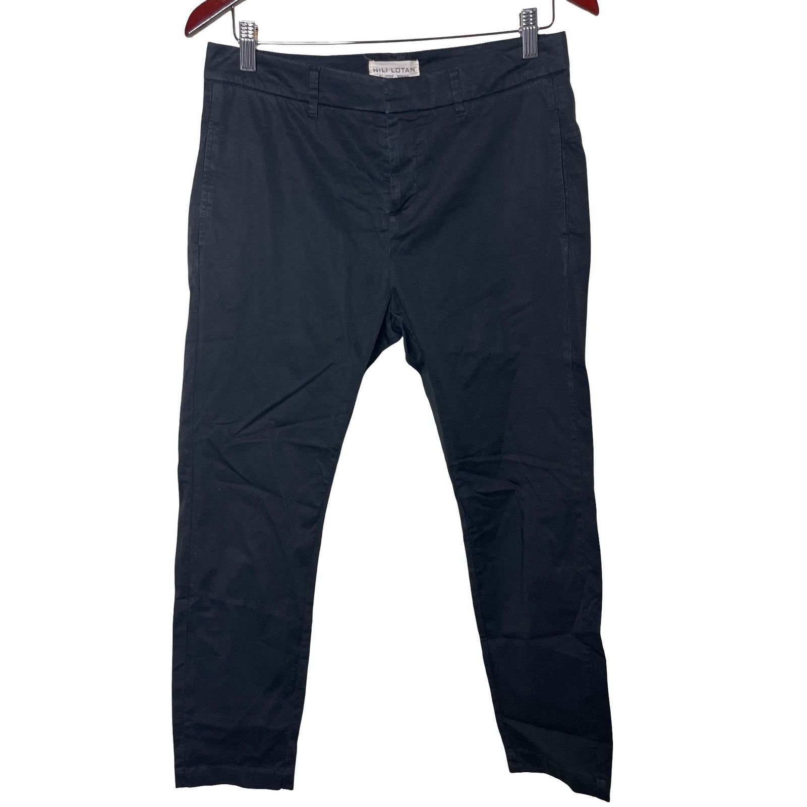 Nili Lotan Nili Lotan cropped chino pants in cavern black sz 4 Size 28" / US 6 / IT 42 - 1 Thumbnail