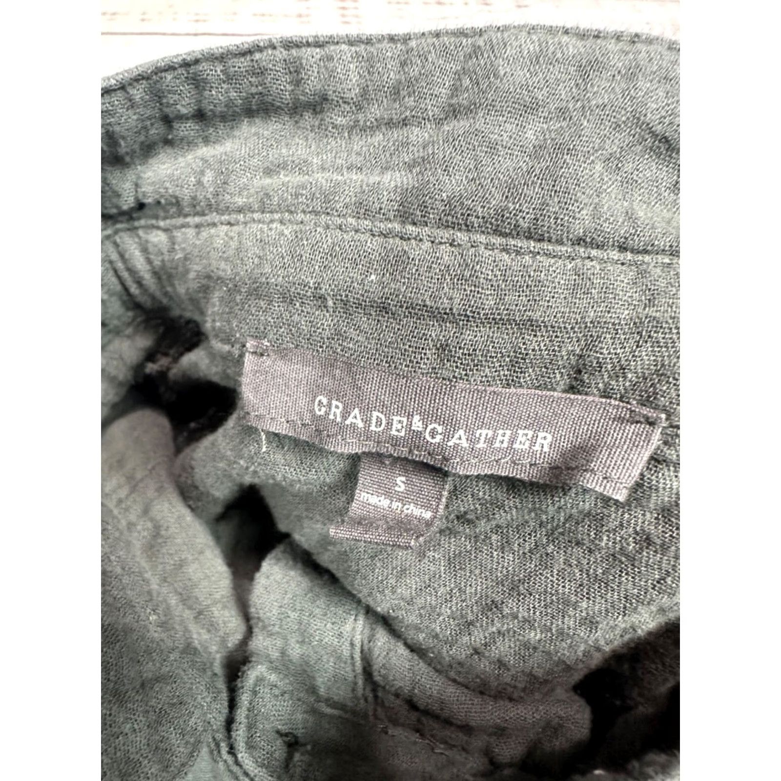 Vintage Grade & Gather Womens Button-Up Tunic Shirt Sz S Gray Cotton Gauze Half Slv Size S / US 4 / IT 40 - 5 Thumbnail