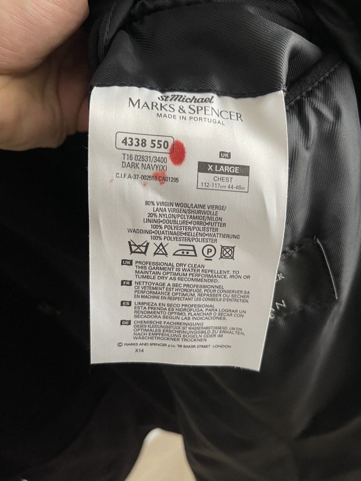 Marks & Spencer M&S St Michael Wool Double Breasted Peacoat Jacket XL Coat Size US XL / EU 56 / 4 - 6 Thumbnail