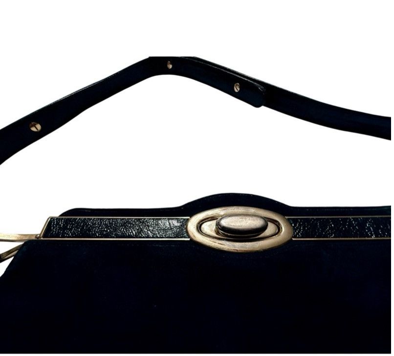 Other VTG Crouch & Fitzgerald Black Suede Bag & Adjustable Strap Size ONE SIZE - 2 Thumbnail