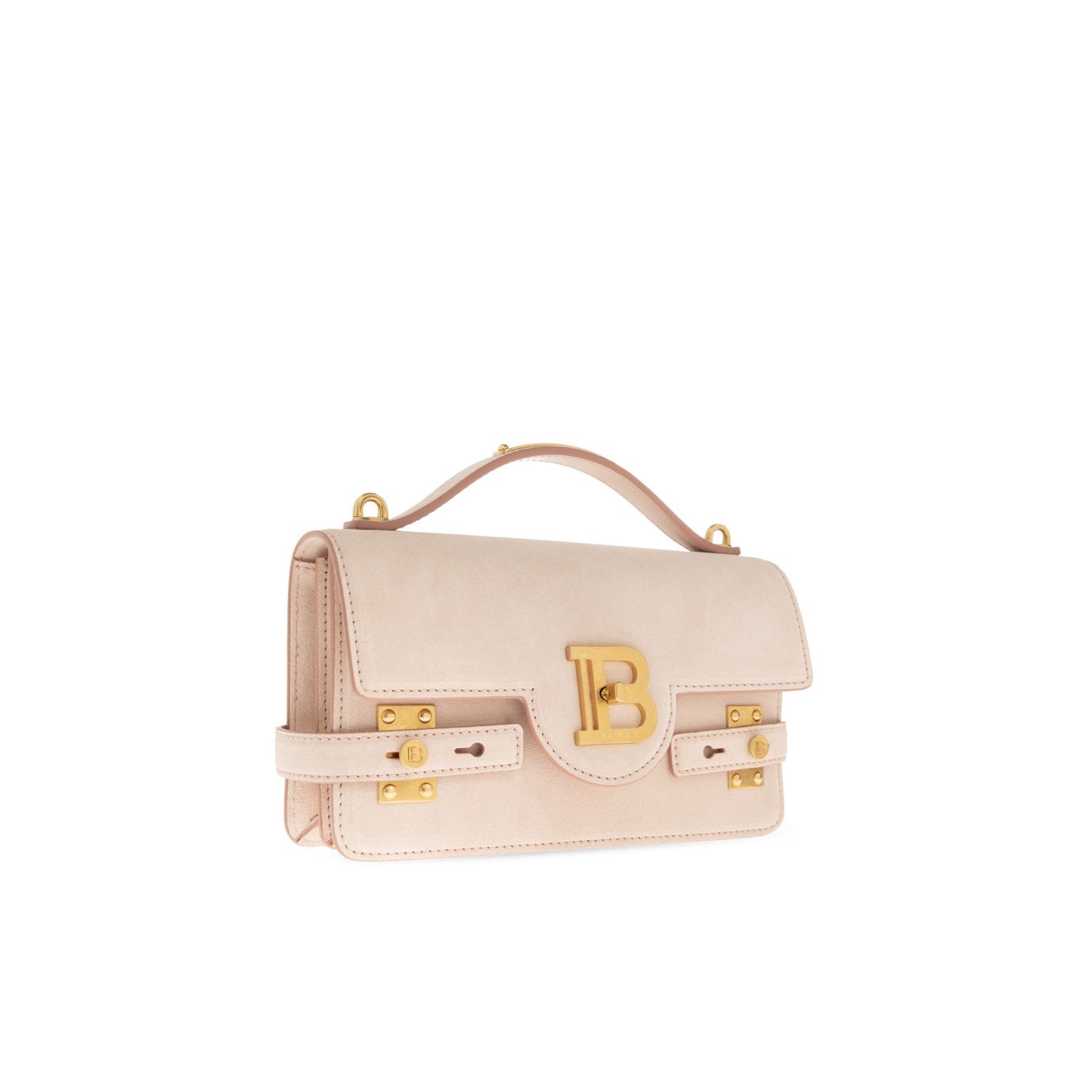 Balmain BALMAIN B-Buzz 24 Pink Suede Shoulder Bag New & Authentic Size ONE SIZE - 3 Thumbnail