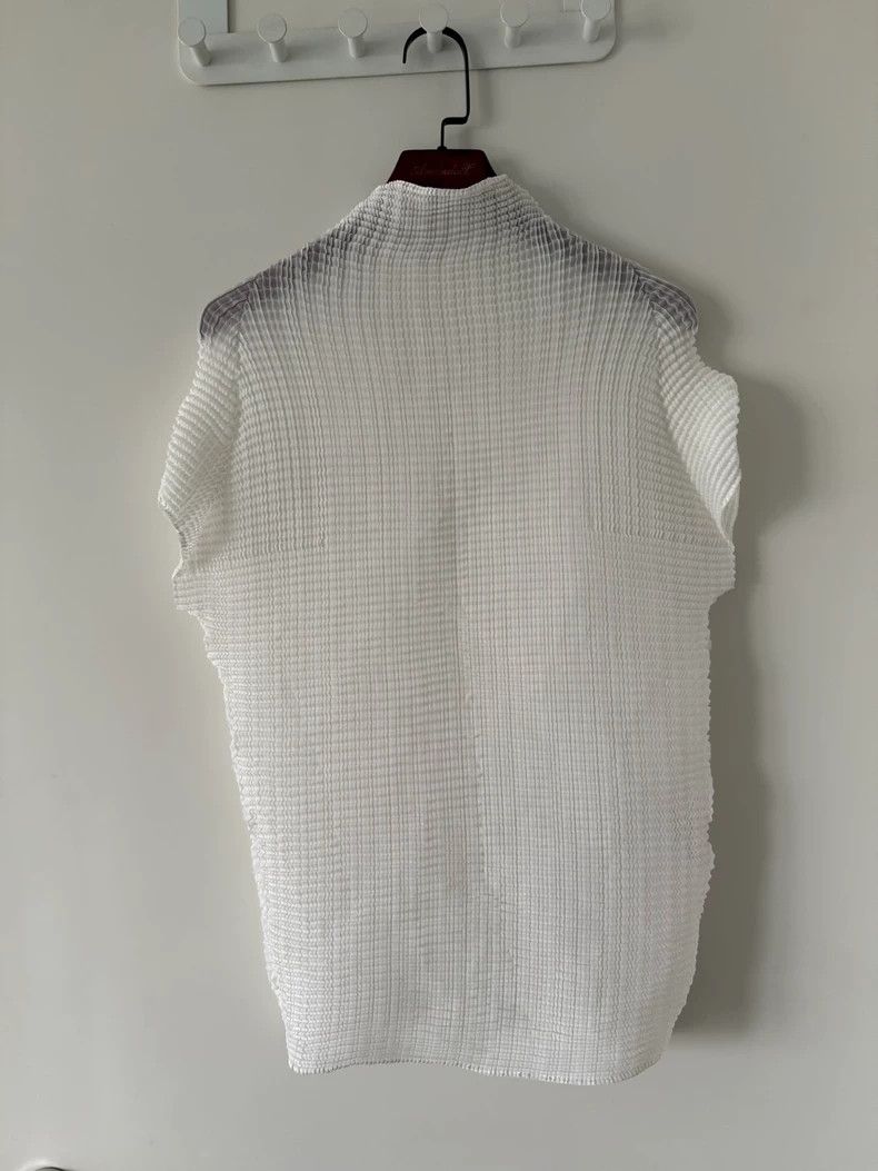 Issey Miyake issey miyake size:2 White high-neck and short-sleeved shir Size XXS / US 00 / IT 34 - 2 Thumbnail