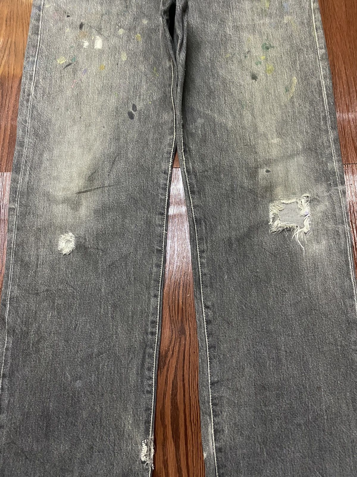 Japanese Brand Vtg Japanese Brand Paint Splatter Fade Wash Distressed Jeans Size US 32 / EU 48 - 4 Thumbnail