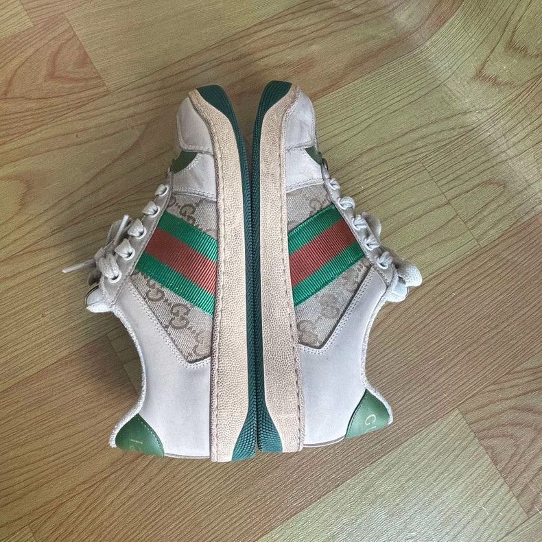 Gucci Gucci Screener White Green Dirty Shoes-2505 Size US 6.5 / EU 39-40 - 3 Thumbnail