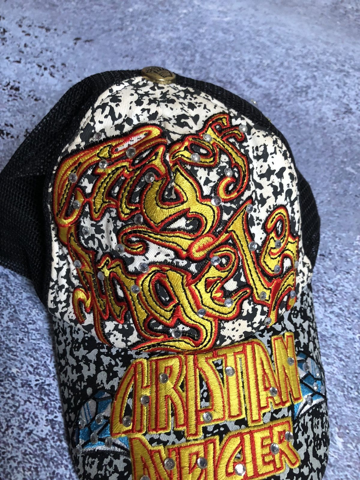 Ed Hardy Vintage Y2K Ed Hardy by Cristian Audigier x3 Big Logo Cap Size ONE SIZE - 15 Thumbnail