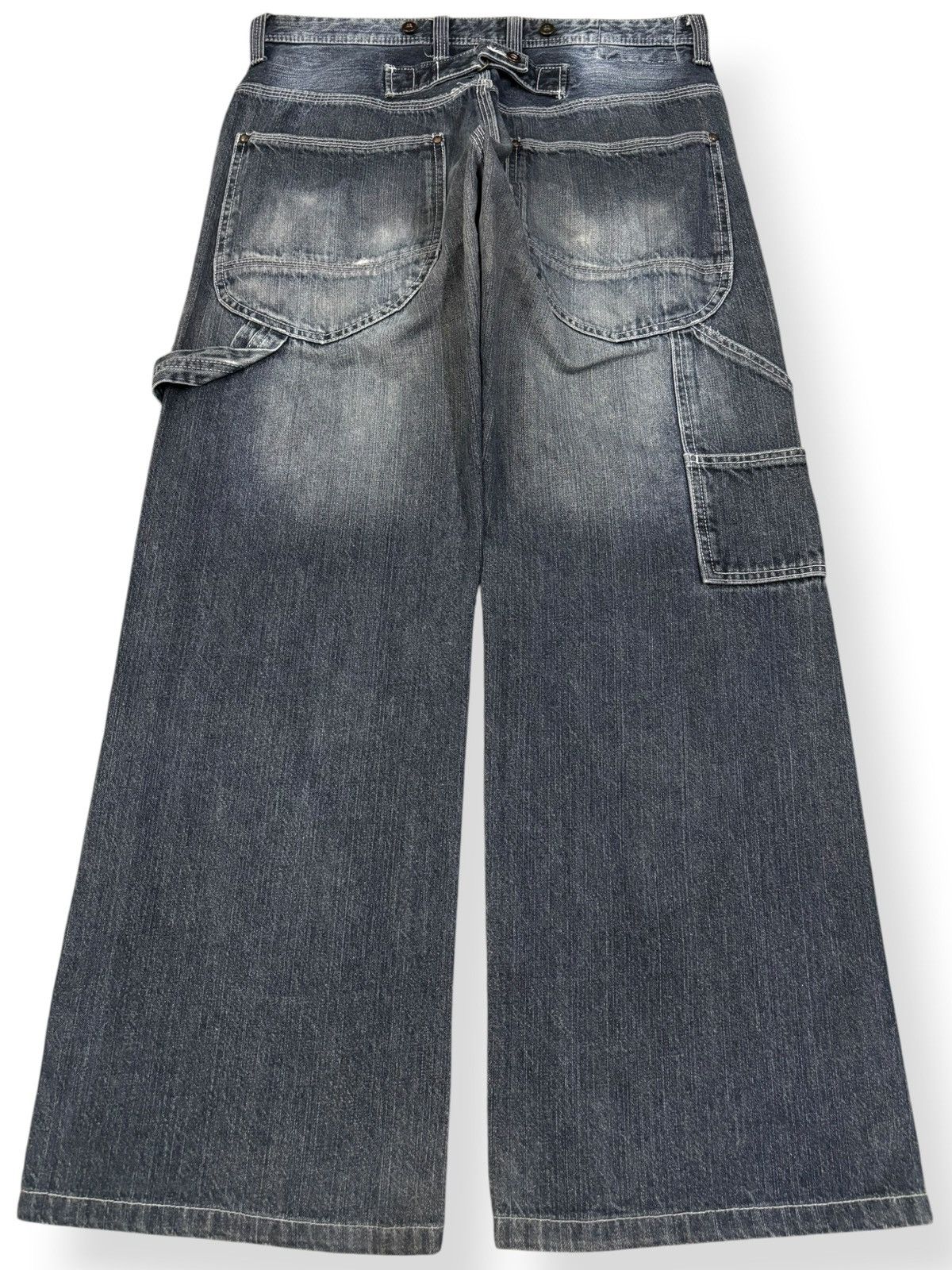 Japanese Brand Y2K Free Gate United Work Buckle Back Baggy Carpenter Jeans Size US 32 / EU 48 - 1 Thumbnail