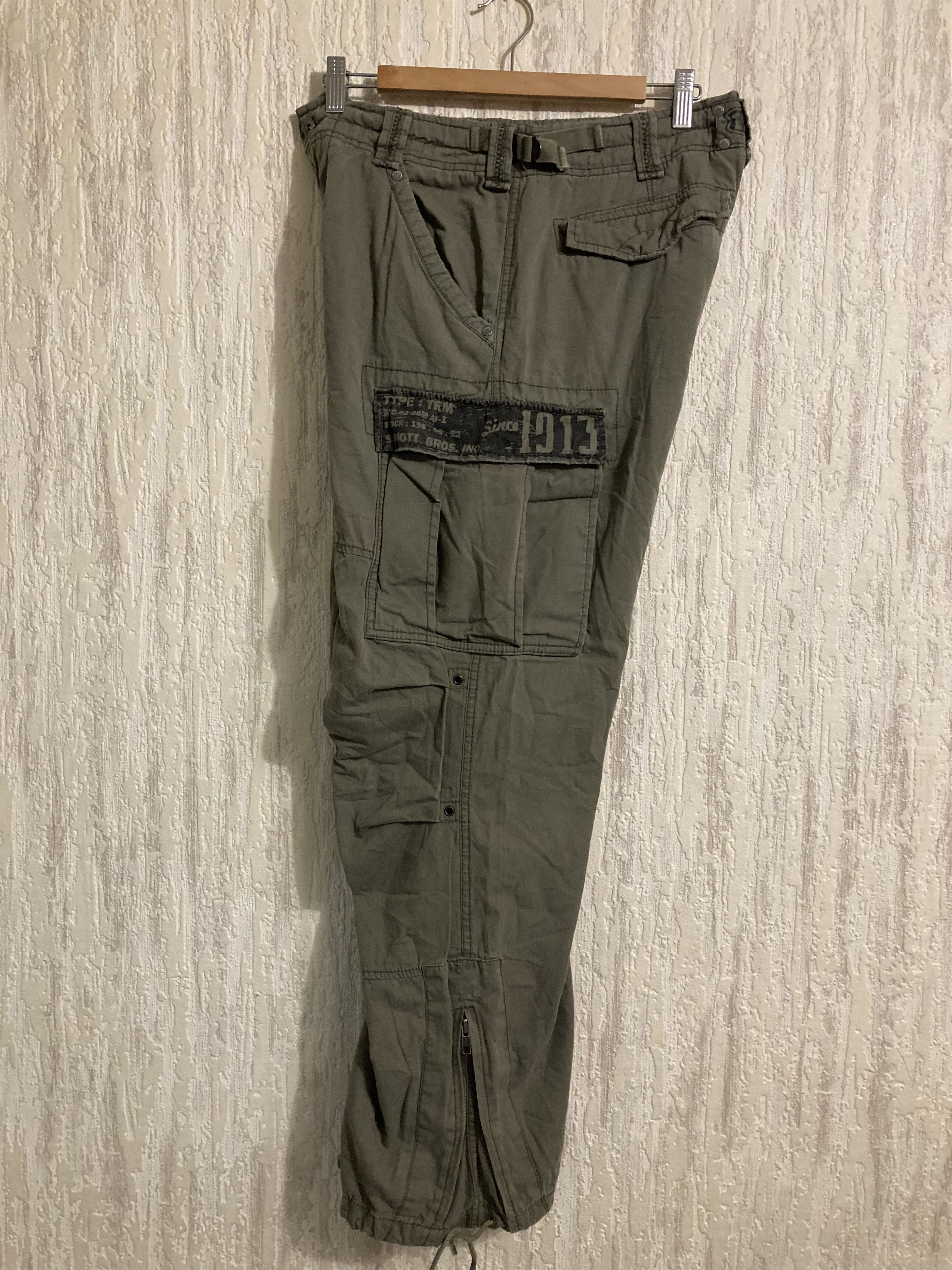 Schott Vintage Schott NYC Cargo Military M-65 Cotton Zip Pants Size US 30 / EU 46 - 2 Thumbnail