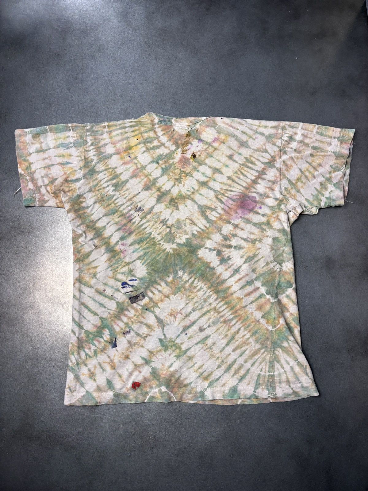 Vintage 1970s Tie Dye T-Shirt Vintage Thrashed Faded Distressed Swan Size US S / EU 44-46 / 1 - 7 Thumbnail