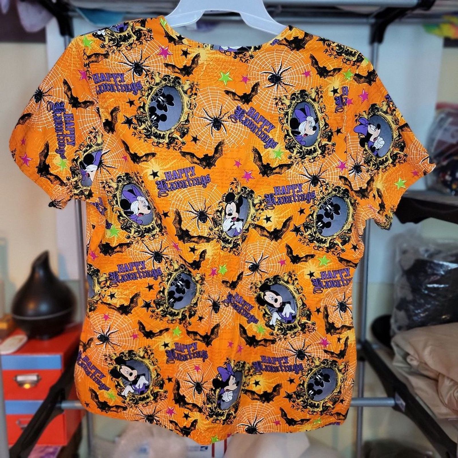 Disney Disney Mickey Minnie Happy Hauntings Scrub Top - Size Large Size L / US 10 / IT 46 - 2 Thumbnail