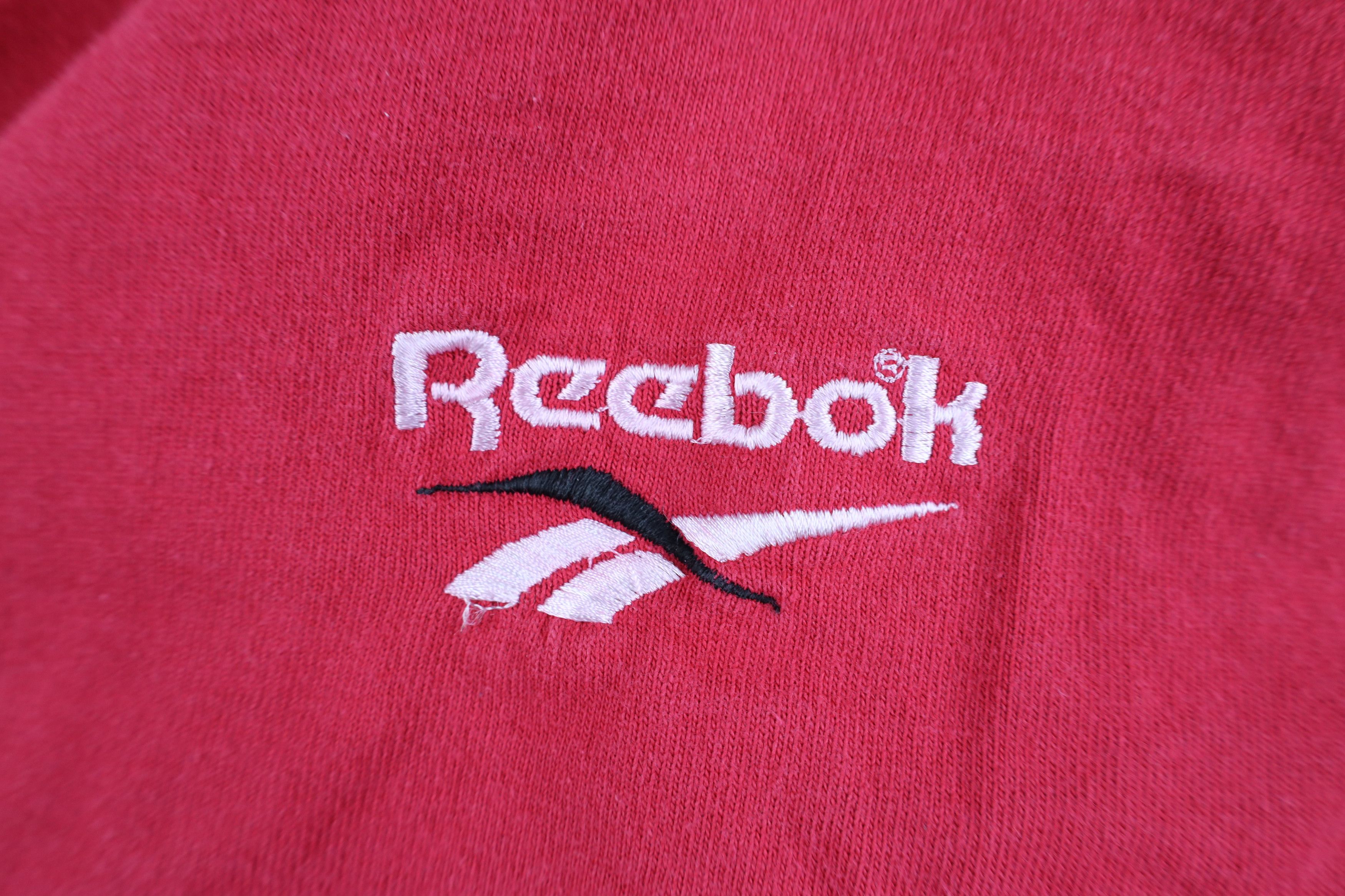 Reebok Vintage 90s Reebok Spell Mock Neck Long Sleeve T-Shirt Red Size US S / EU 44-46 / 1 - 4 Thumbnail