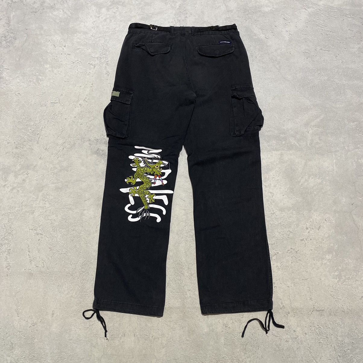 image of Descendant Dragon Embrodery Cargo Pants in Black, Men's (Size 32)