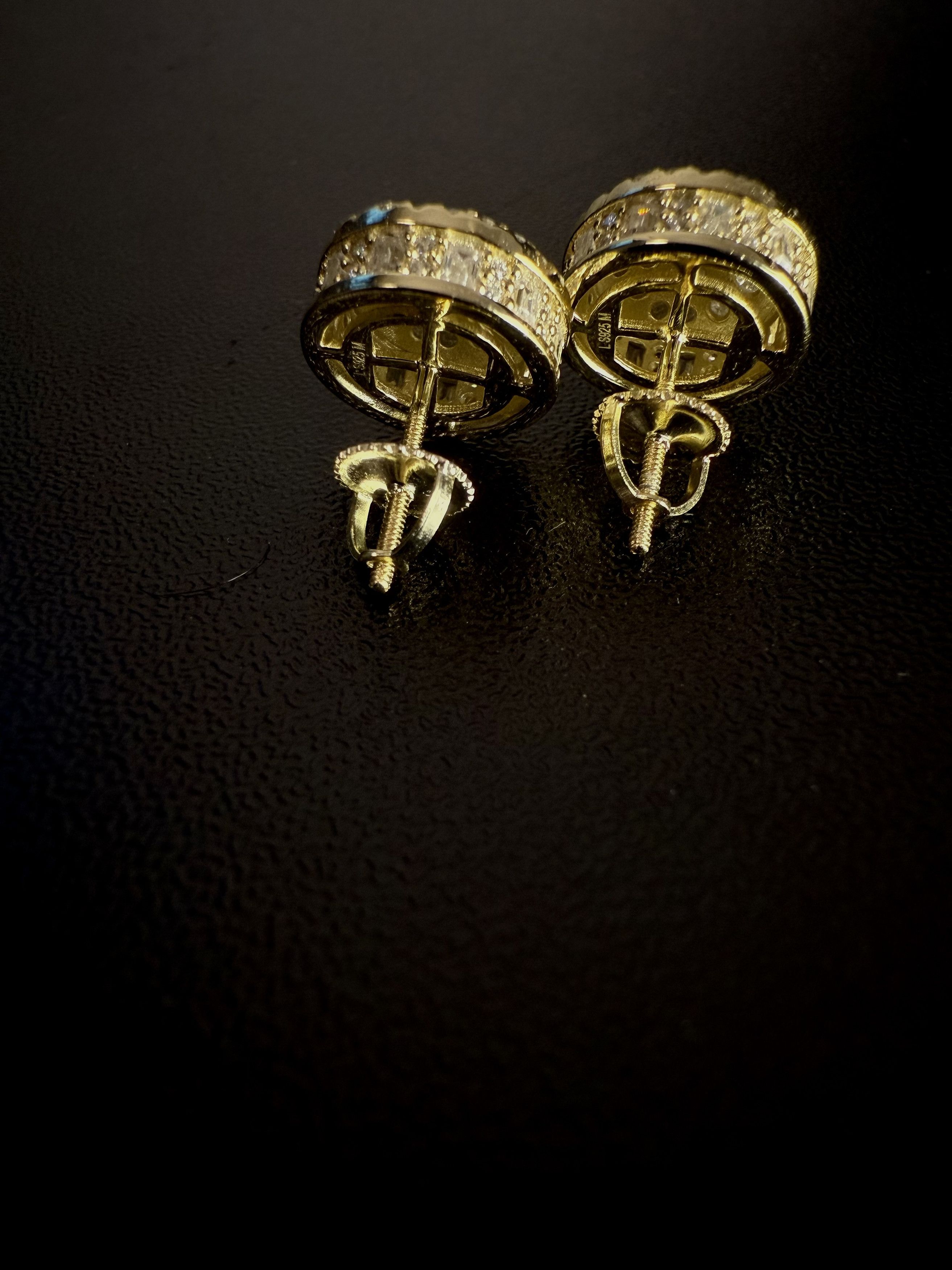 Other Glacier Halo stud moissanite gold plated 925silver earrings Size ONE SIZE - 11 Thumbnail