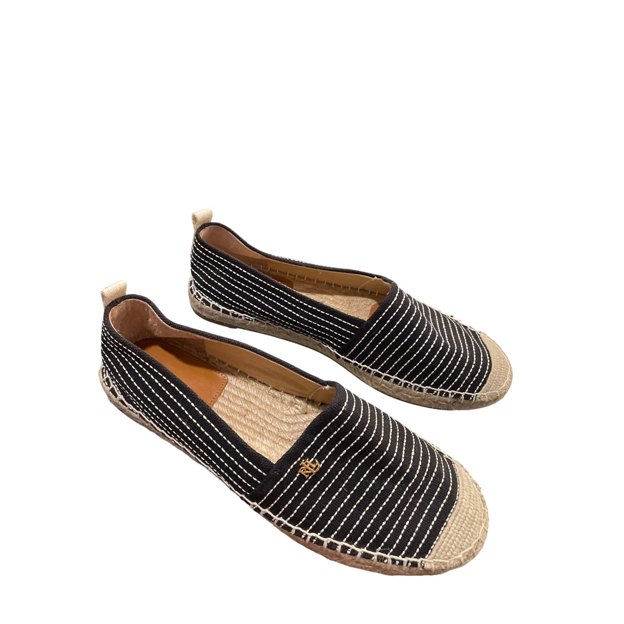 Ralph Lauren Ralph Lauren Lauren wms black striped espadrille slip flats Size US 7.5 / IT 37.5 - 17 Thumbnail