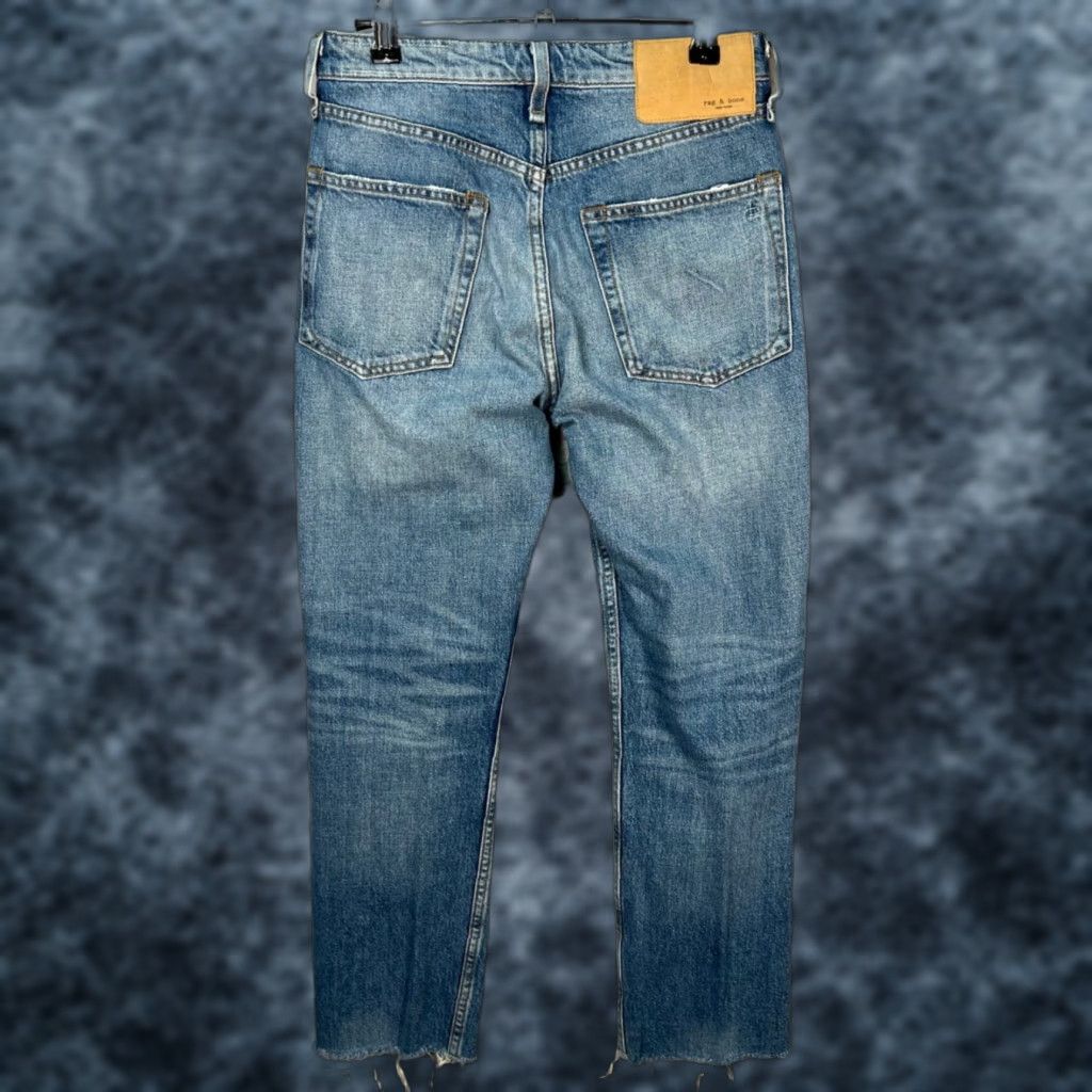 Rag & Bone Rag & Bone Womens 25 Maya High-Rise Ankle Slim Jeans Distressed Denim Blue 5-Pocket Jeans Slim Womens 25in Inseam 26in Regular Size Type Mens? Size 42" / US 20 - 1 Thumbnail