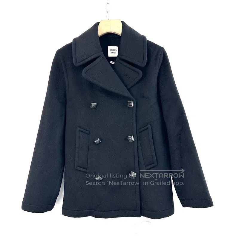 Hermes Hermes Ladies Black Double-Breasted Short Wool Cashmere Co Size XS / US 0-2 / IT 36-38 - 1 Thumbnail