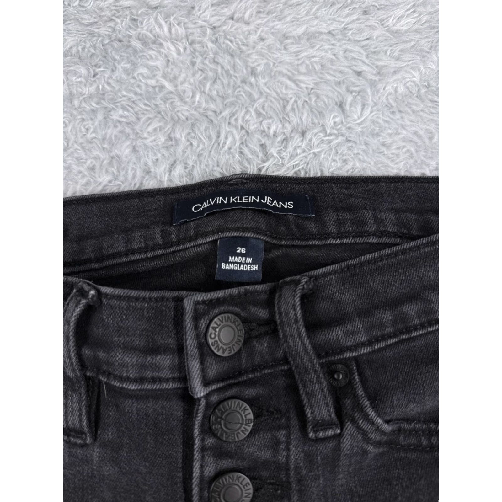 Calvin Klein Calvin Klein Jeans Women Black Denim Straight Mid Rise 2 26x23 Stretch Pockets 5-Pocket Design Denim Cotton Blend Regular 26 in Waist Inseam 23 in Size 26" / US 2 / IT 38 - 6 Thumbnail