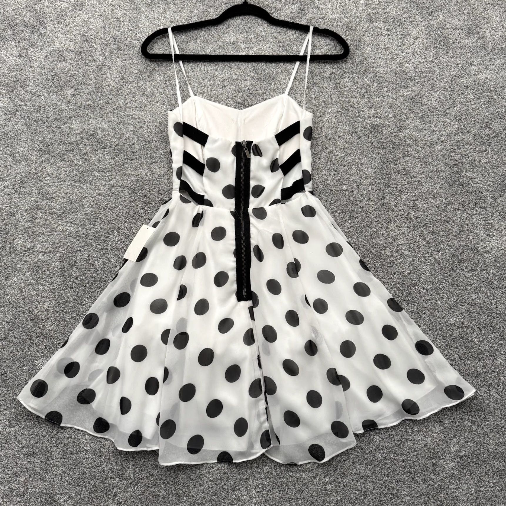 Vintage VINTAGE 50s Style Dress Size 3/4 Coquette Flowy Swing Sheer Polka Dot Chic Overlay Dress Womens Size XS / US 0-2 / IT 36-38 - 7 Thumbnail