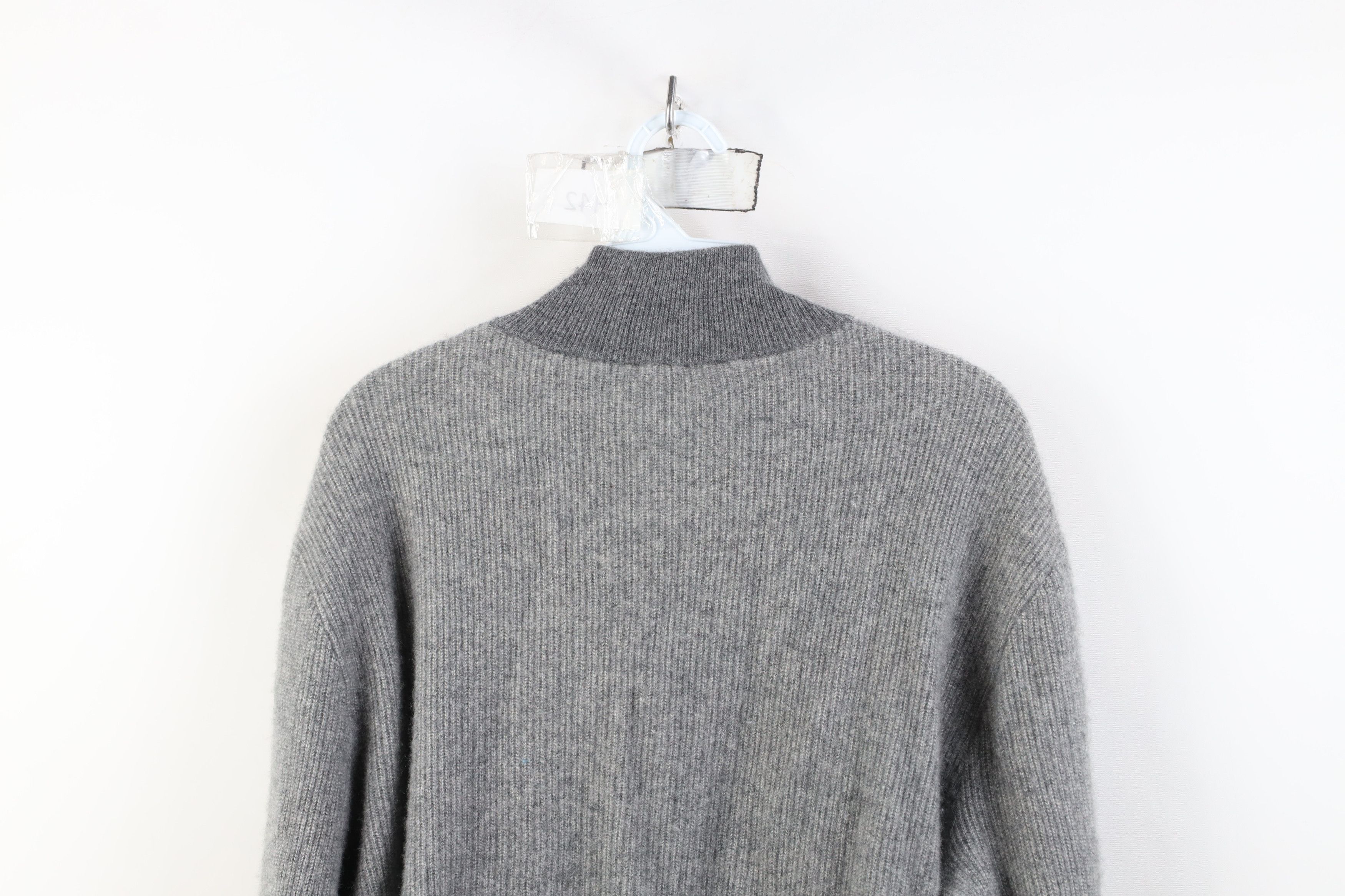 Vintage Vintage Y2K Streetwear Cashmere Ribbed Knit Half Zip Sweater Size US L / EU 52-54 / 3 - 13 Thumbnail