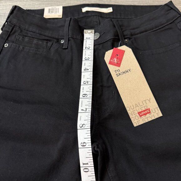 Levi's NWT Levi’s 711 Skinny Sculpt Black Jeans Women Size 8 Short Size 30" / US 8 / IT 44 - 8 Thumbnail