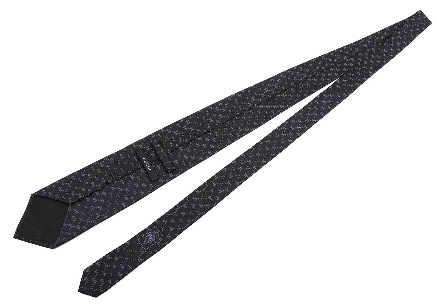 Gucci Silk GG Print Tie in Black Size ONE SIZE - 4 Thumbnail