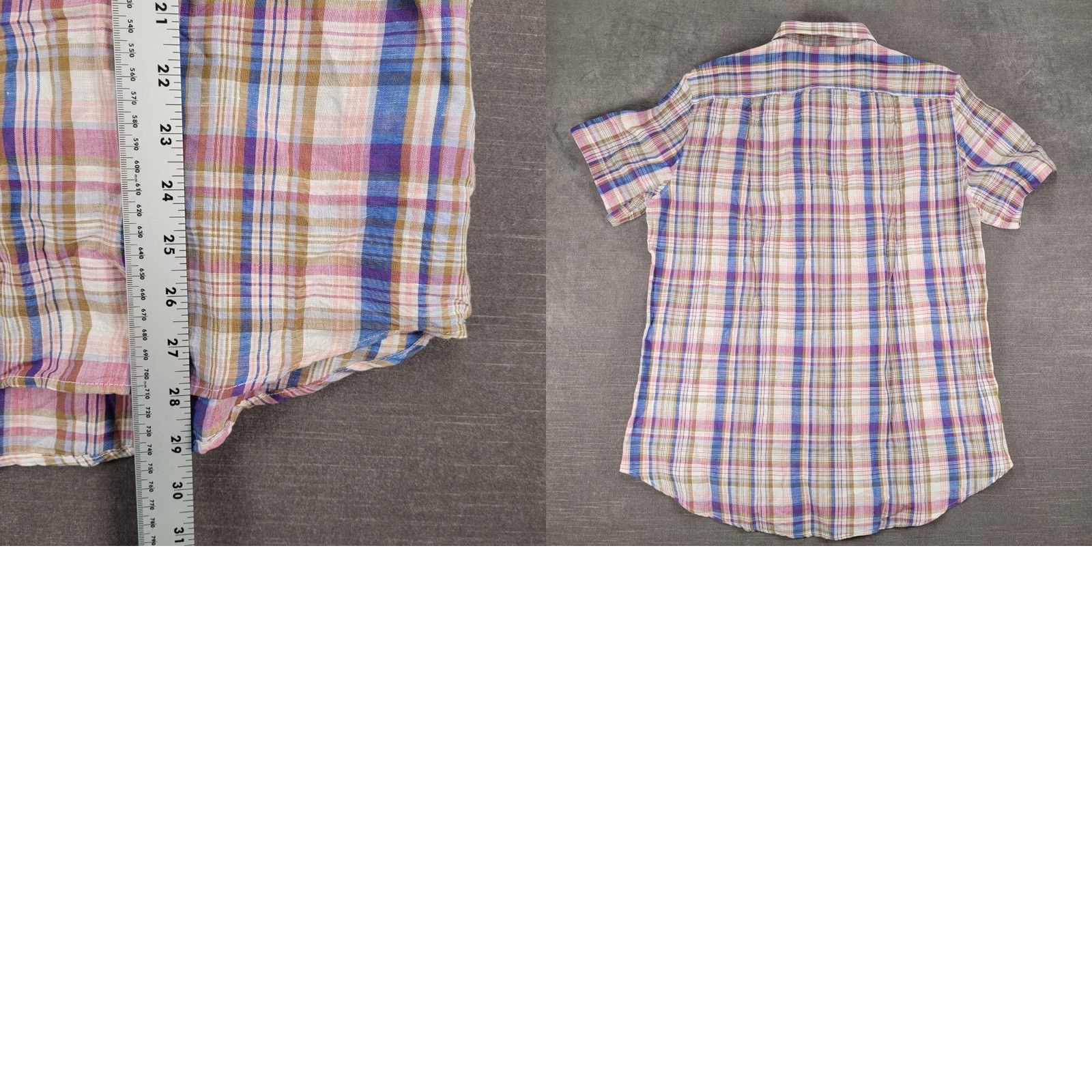 Vintage Hickey Freeman Raspberry Plaid Short Sleeve Button Up Shirt Lg New Mens Size US L / EU 52-54 / 3 - 9 Thumbnail