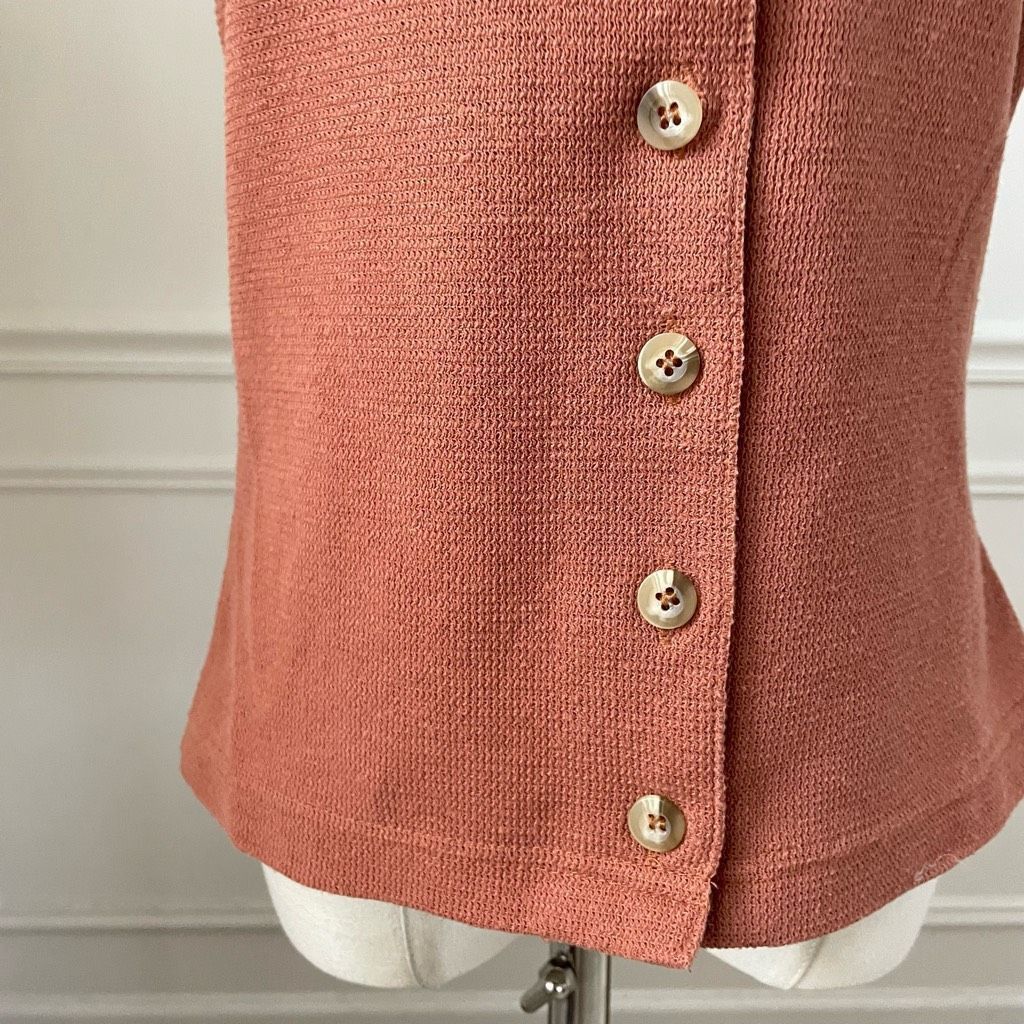 Vintage Vintage 90s MJ Carroll Terracotta Short Sleeve Button Front Shirt S Size S / US 4 / IT 40 - 4 Thumbnail