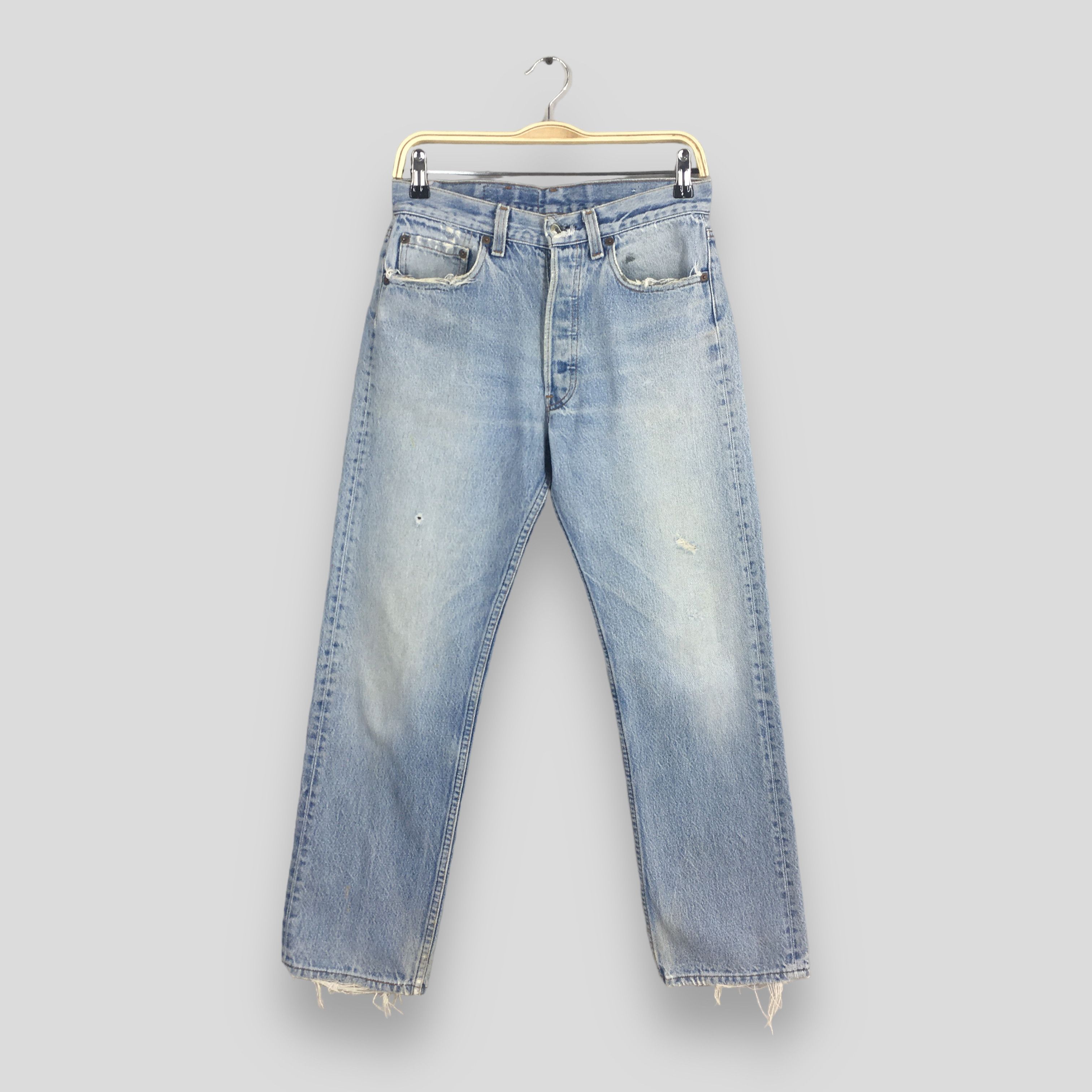 image of Size 28X27 Vintage 80's Levi's 501 Faded Blue Jeans, Men's