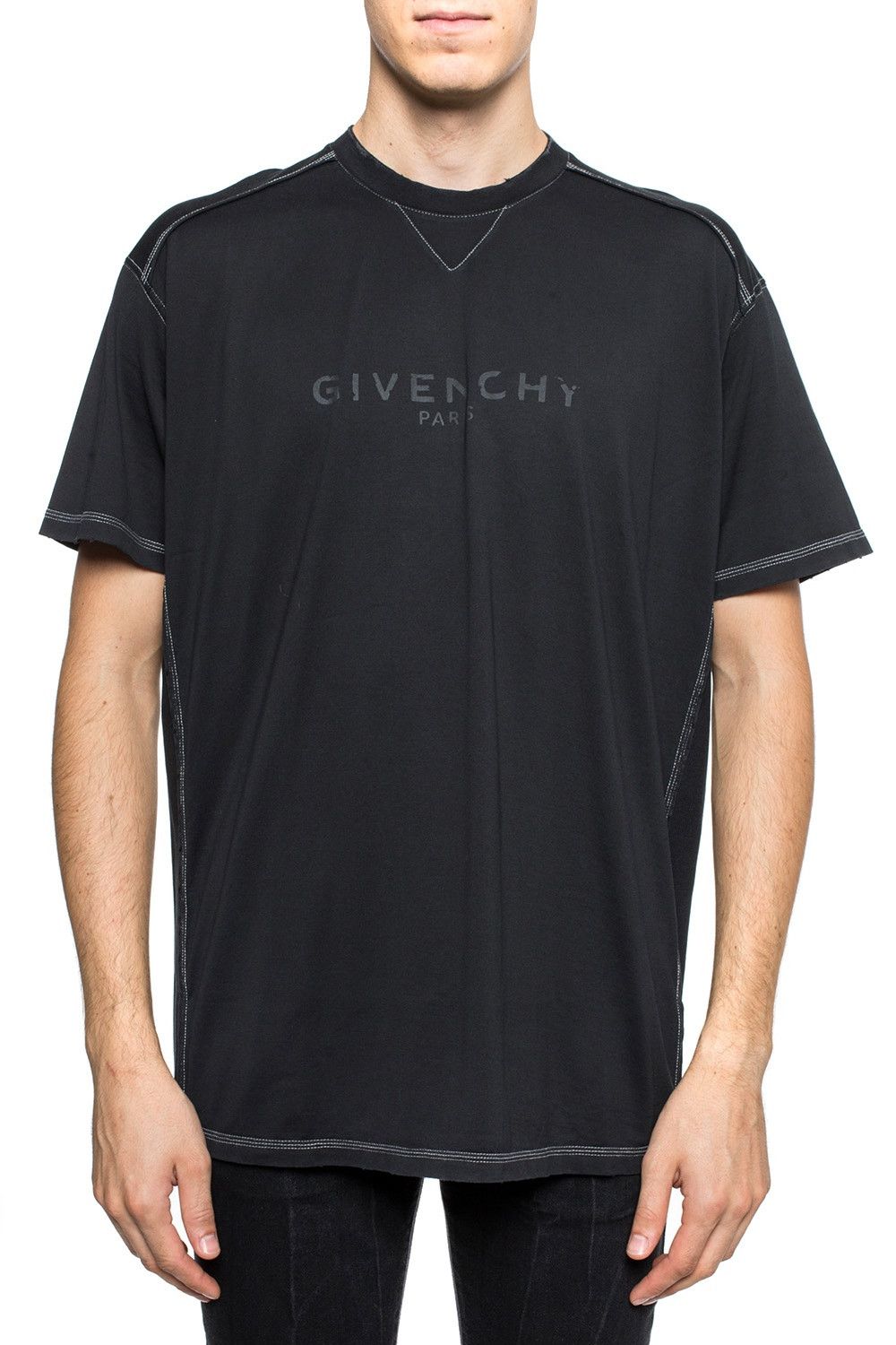 Givenchy Purple Ribbed Blurred Logo Oversized T-Shirt Size US XXS / EU 40 - 2 Thumbnail