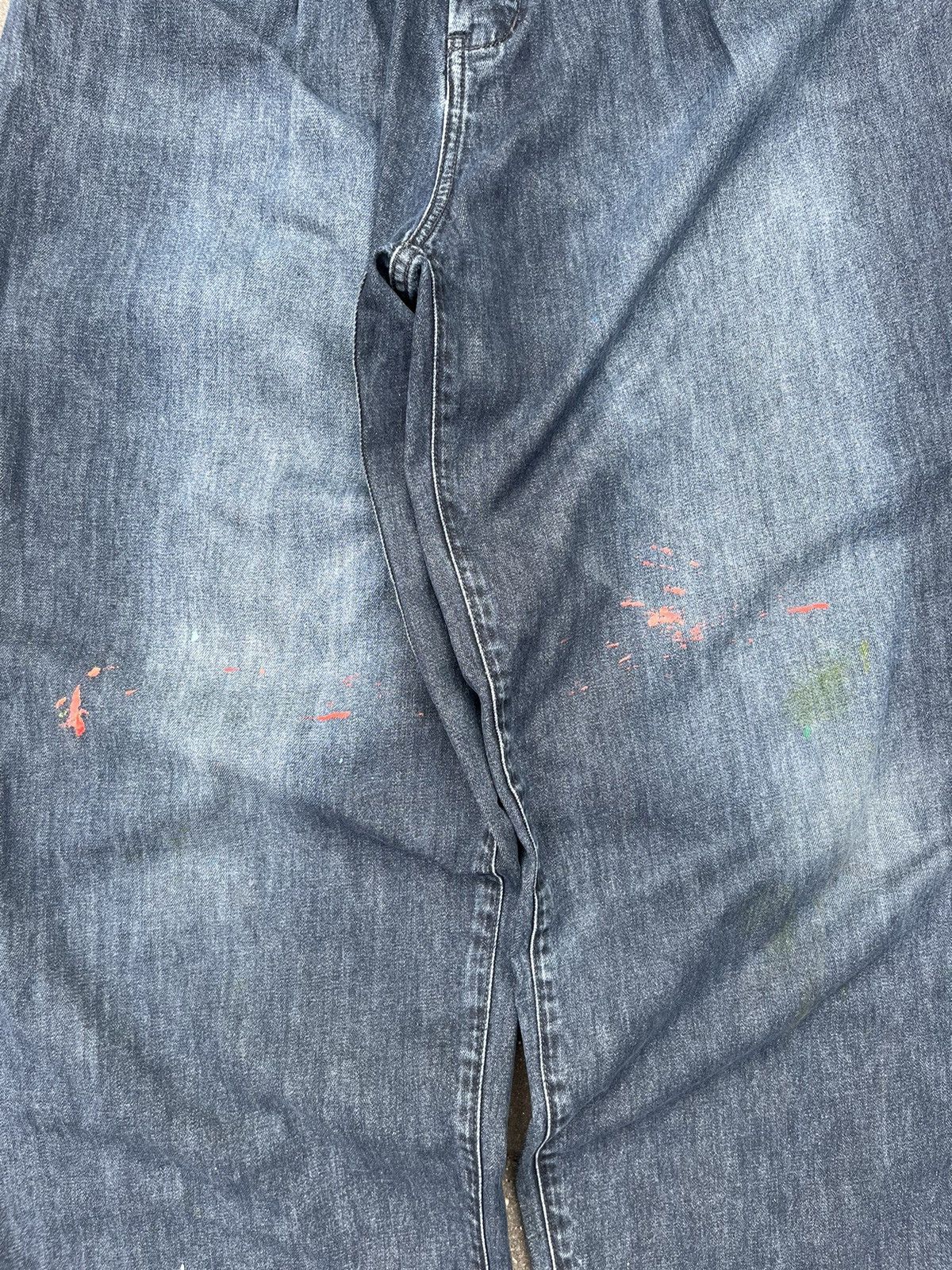 Other Vintage Jnco Style Paint Splattered Navy Washed Baggy Jeans Size 24" / US 00 / IT 34 - 8 Thumbnail