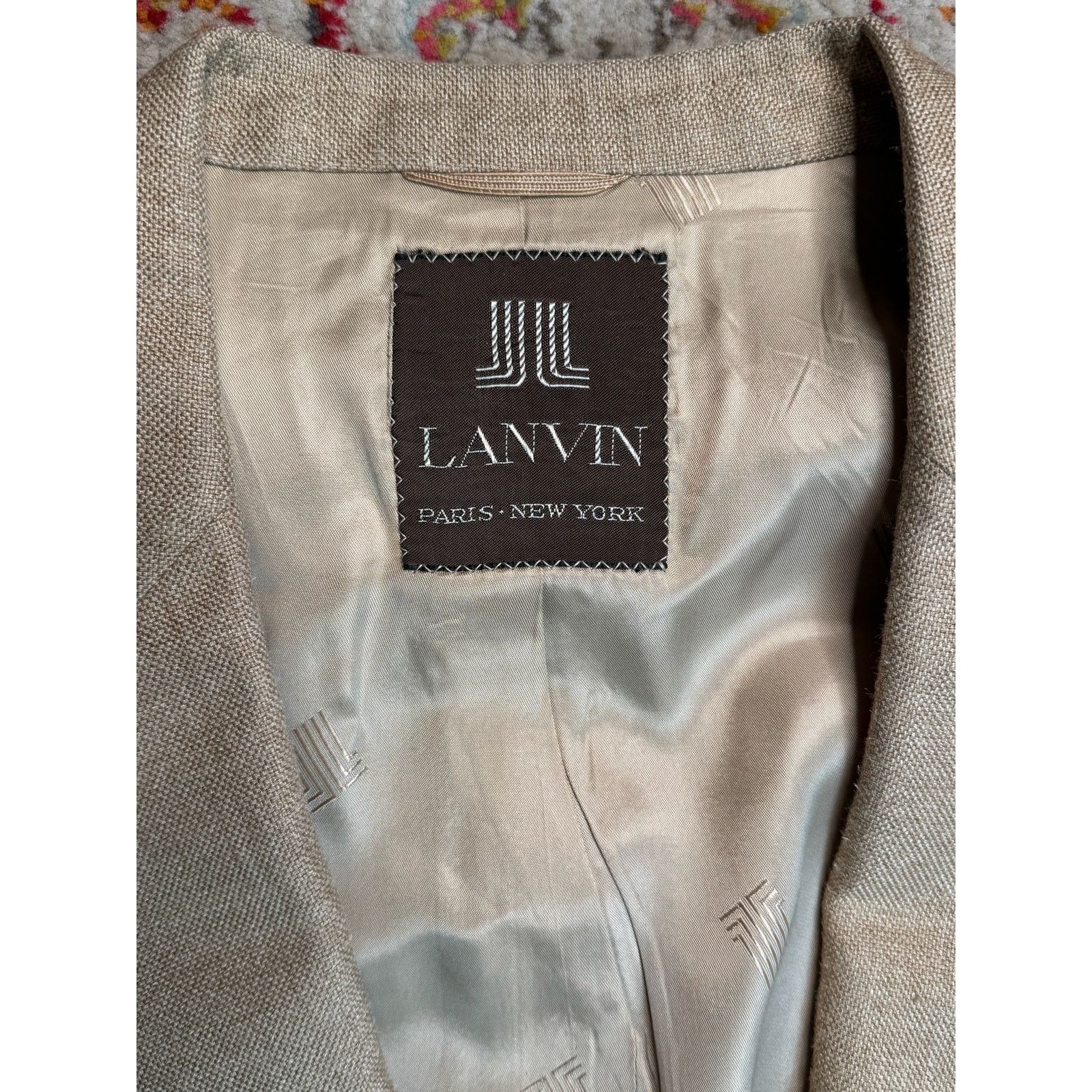 Lanvin Vintage Lanvin Beige Wool Blazer Jacket Sport Coat Size 42R - 3 Thumbnail