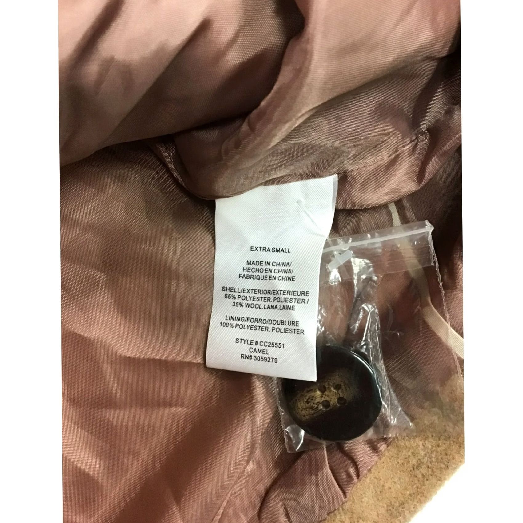 Vintage VINTAGE Women Dress Coat Thread & Supply XS Tan Quilted Coat Womens X-Small - 65% Polyester 35% Wool Size XL / US 12-14 / IT 48-50 - 4 Thumbnail