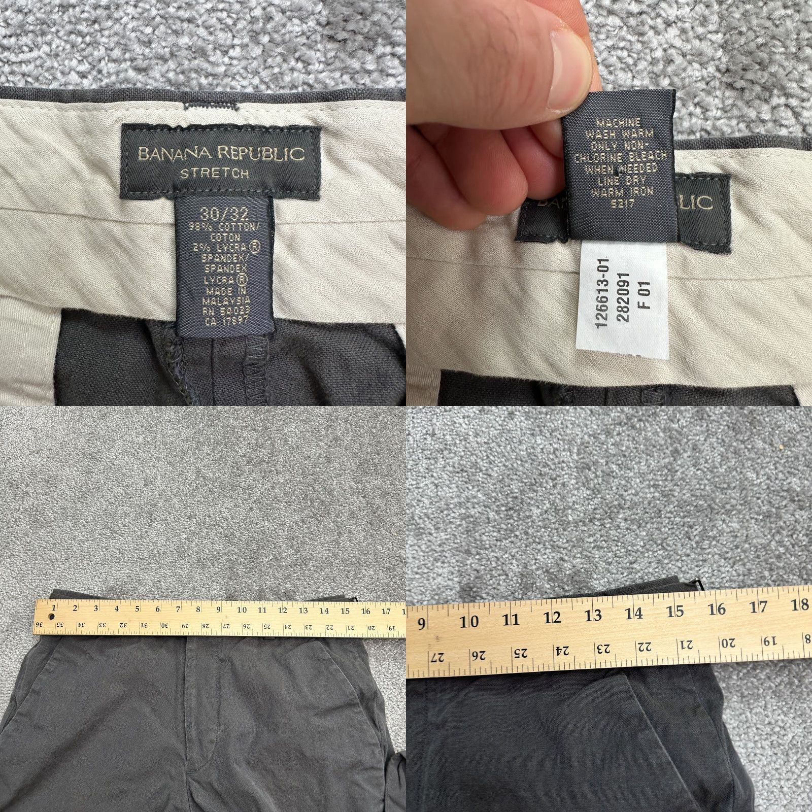 Banana Republic Banana Republic Dress Pants Mens 32 Black Stretch Flat Front Straight Leg Regular Waist Casual Workwear Size US 32 / EU 48 - 8 Thumbnail