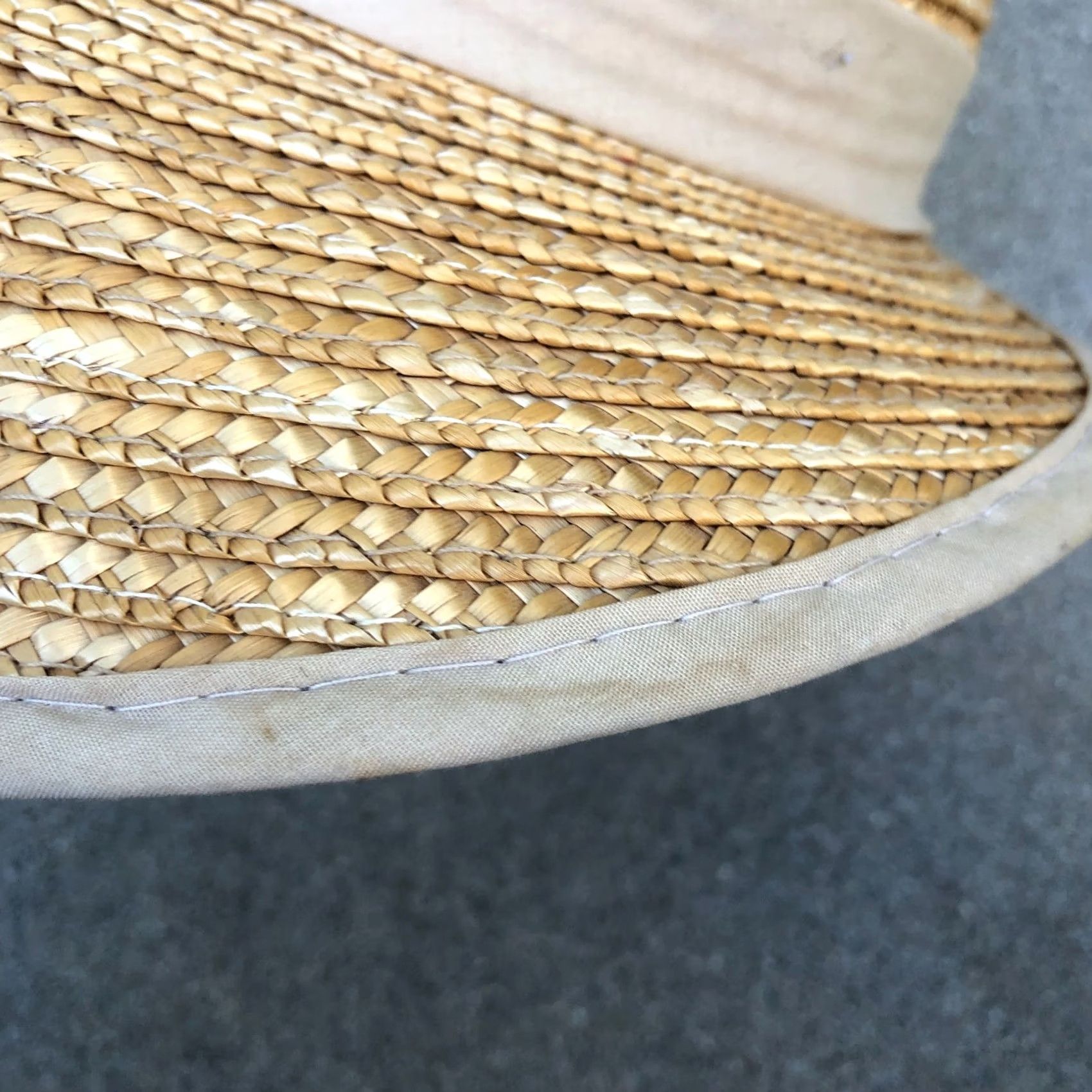 Vintage VINTAGE ARLIN Sun Hat Women's One Size 100% Straw Wide Brim Beige Bow Cap Size ONE SIZE - 7 Thumbnail
